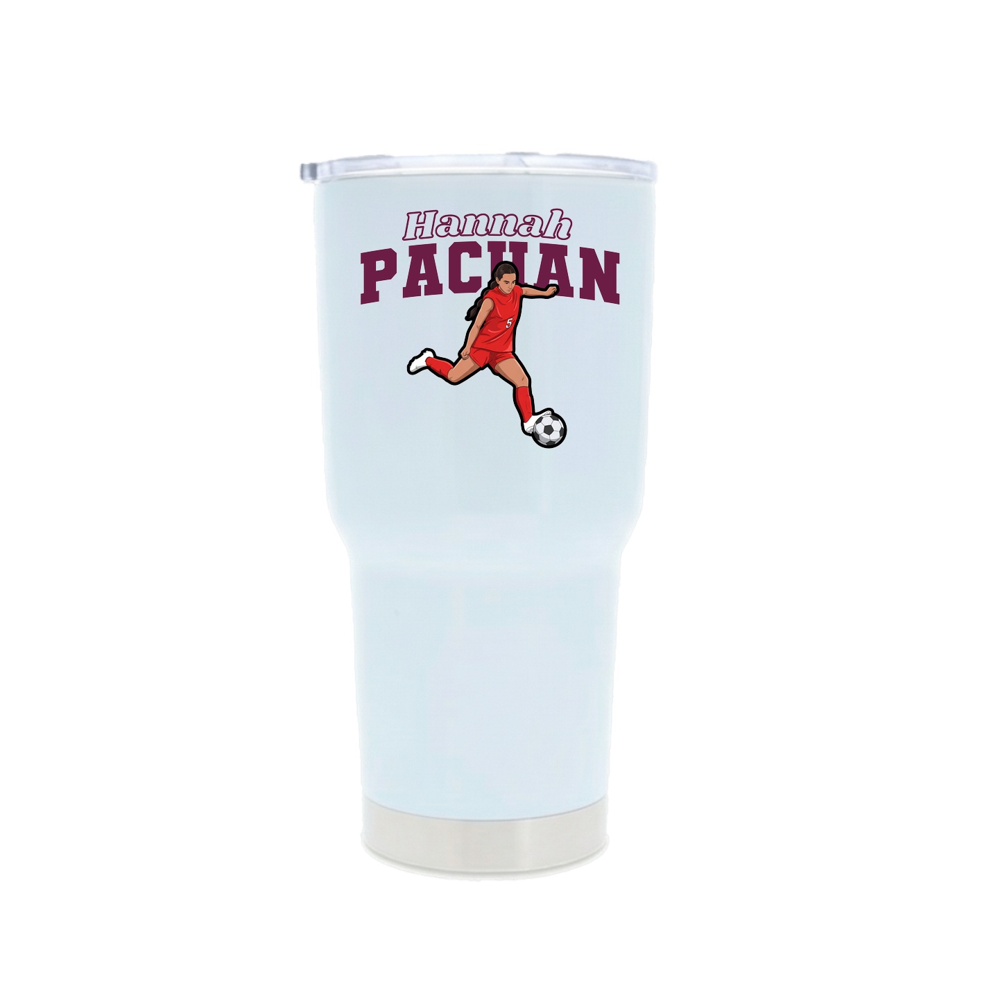 30oz Stainless Steel Tumbler — Name Arch in White