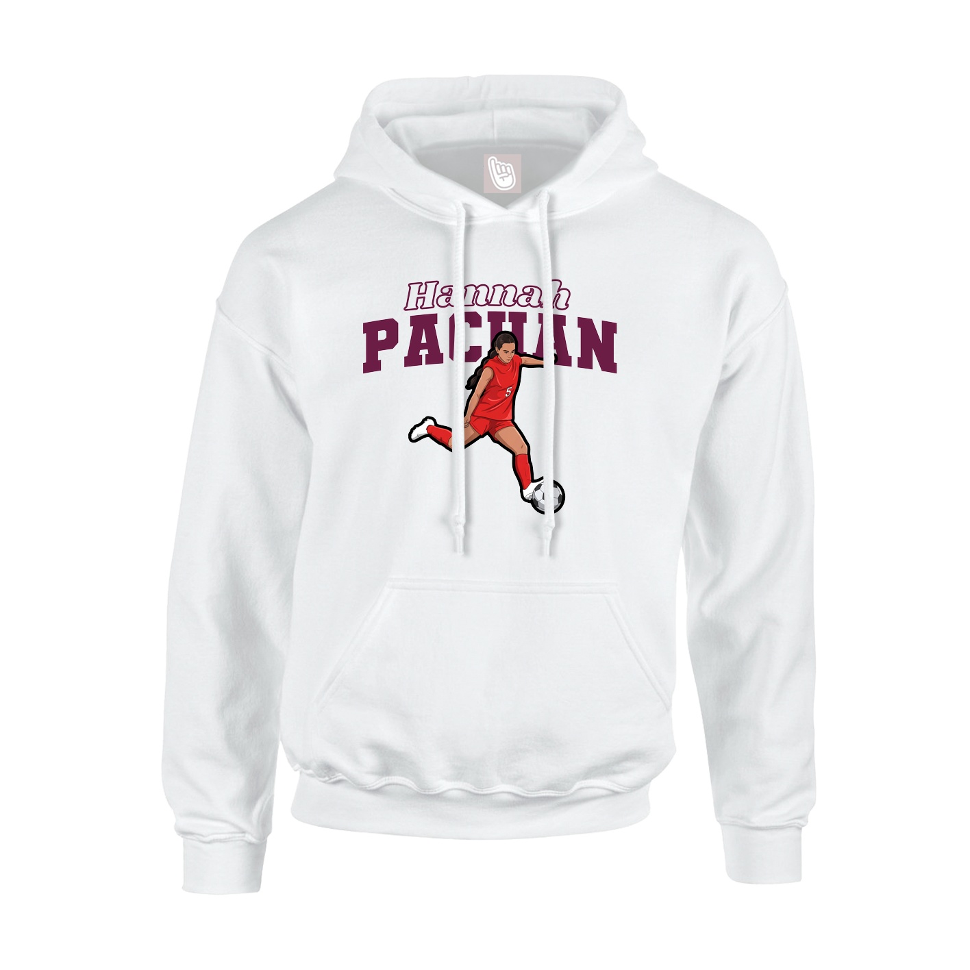 Hoodie — Name Arch in White