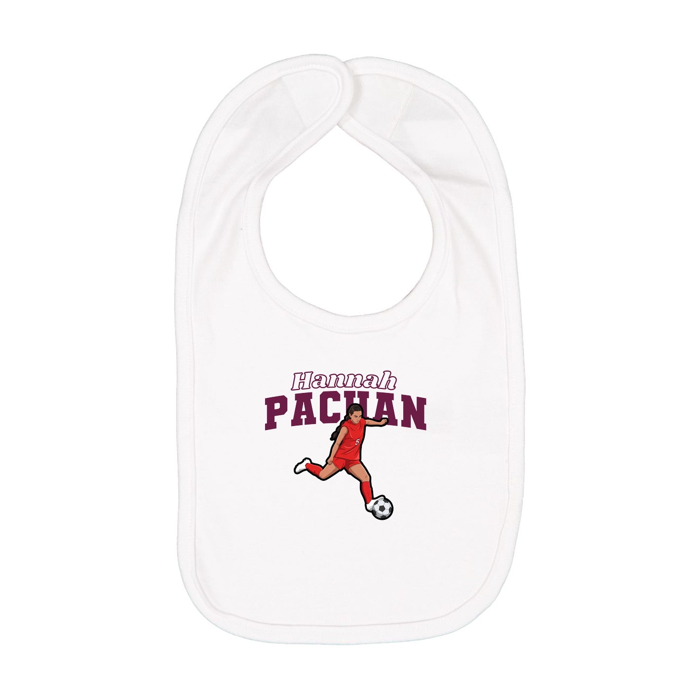 Infant Bib — Name Arch in White