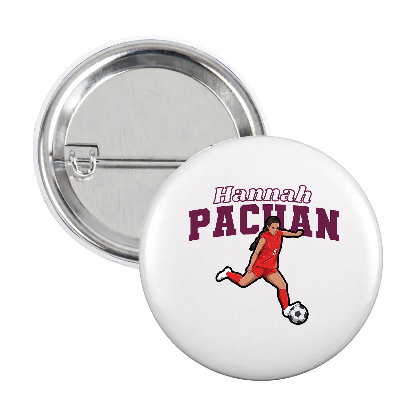 Game Day Button — Name Arch in White