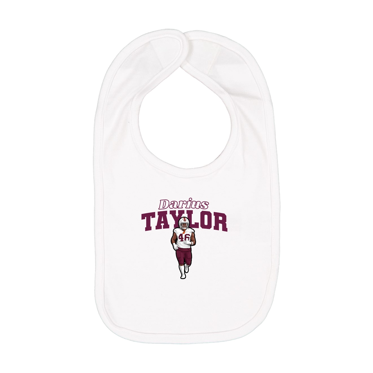 Infant Bib — Name Arch in White
