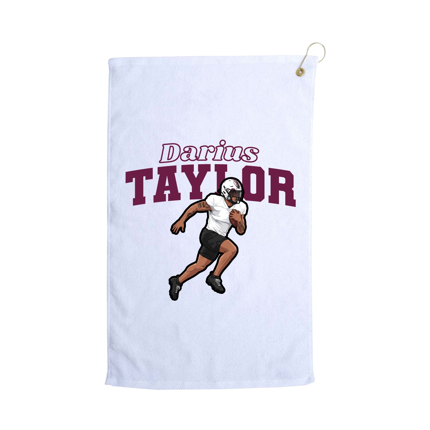 Golf Towel — Name Arch in White