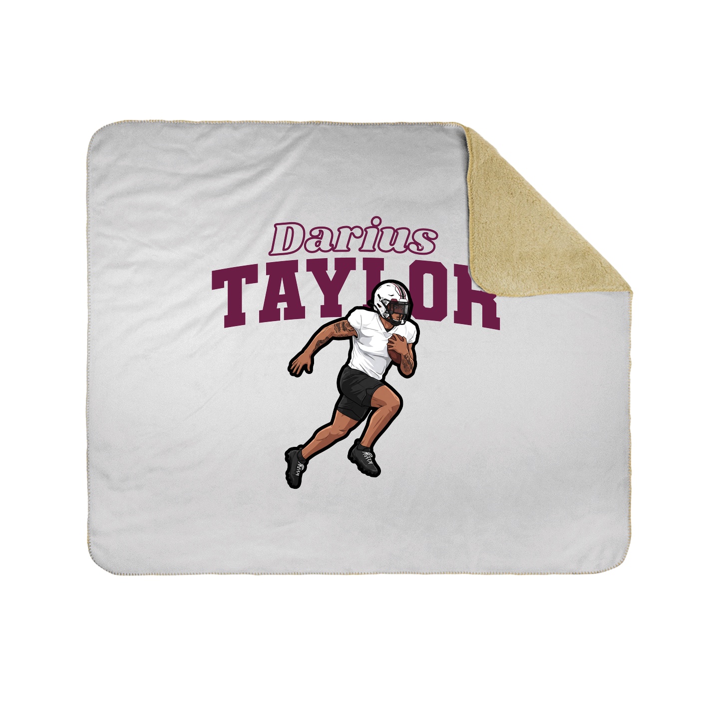 Throw Blanket — Name Arch in White