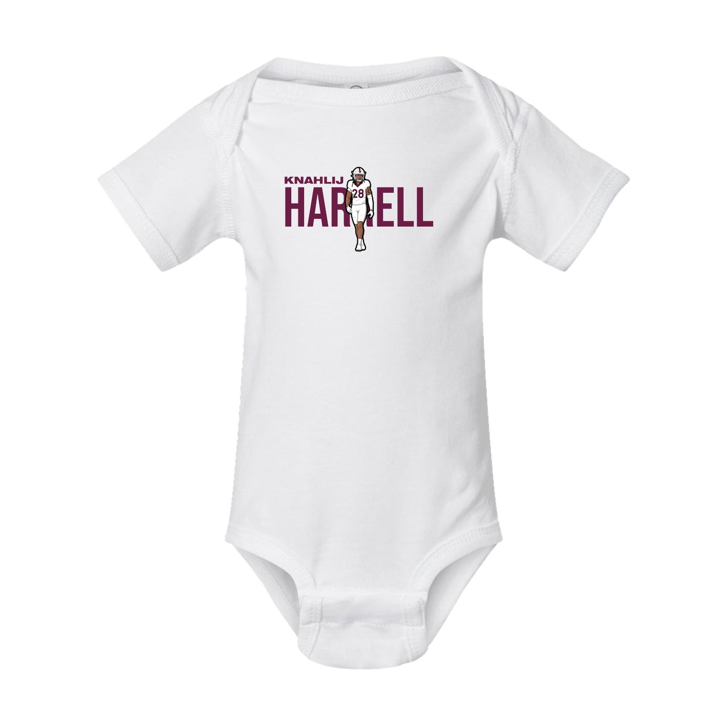 Baby Onesie — Player Name in White