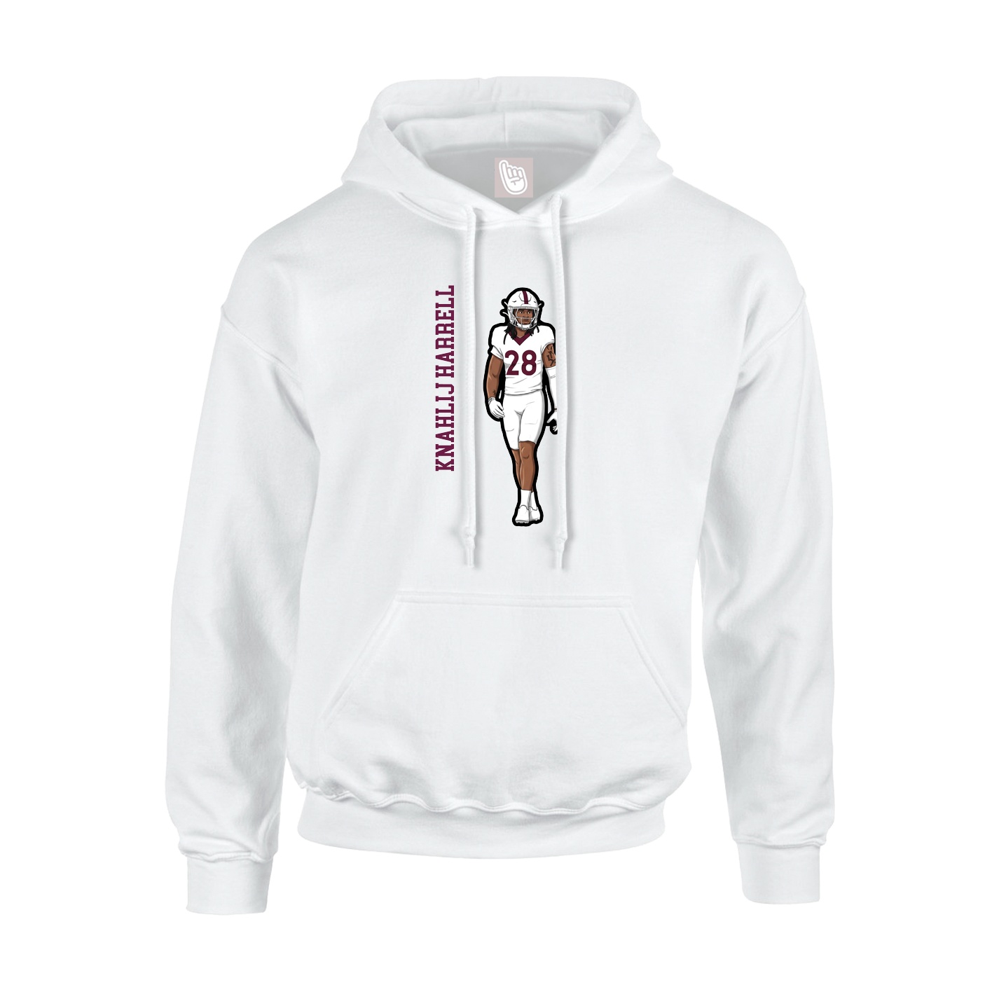 Youth Hoodie — Name Vertical in White