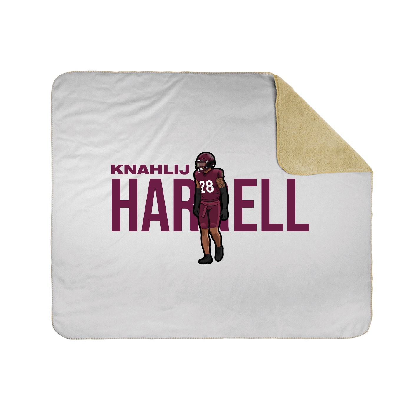 Throw Blanket — Player Name in White