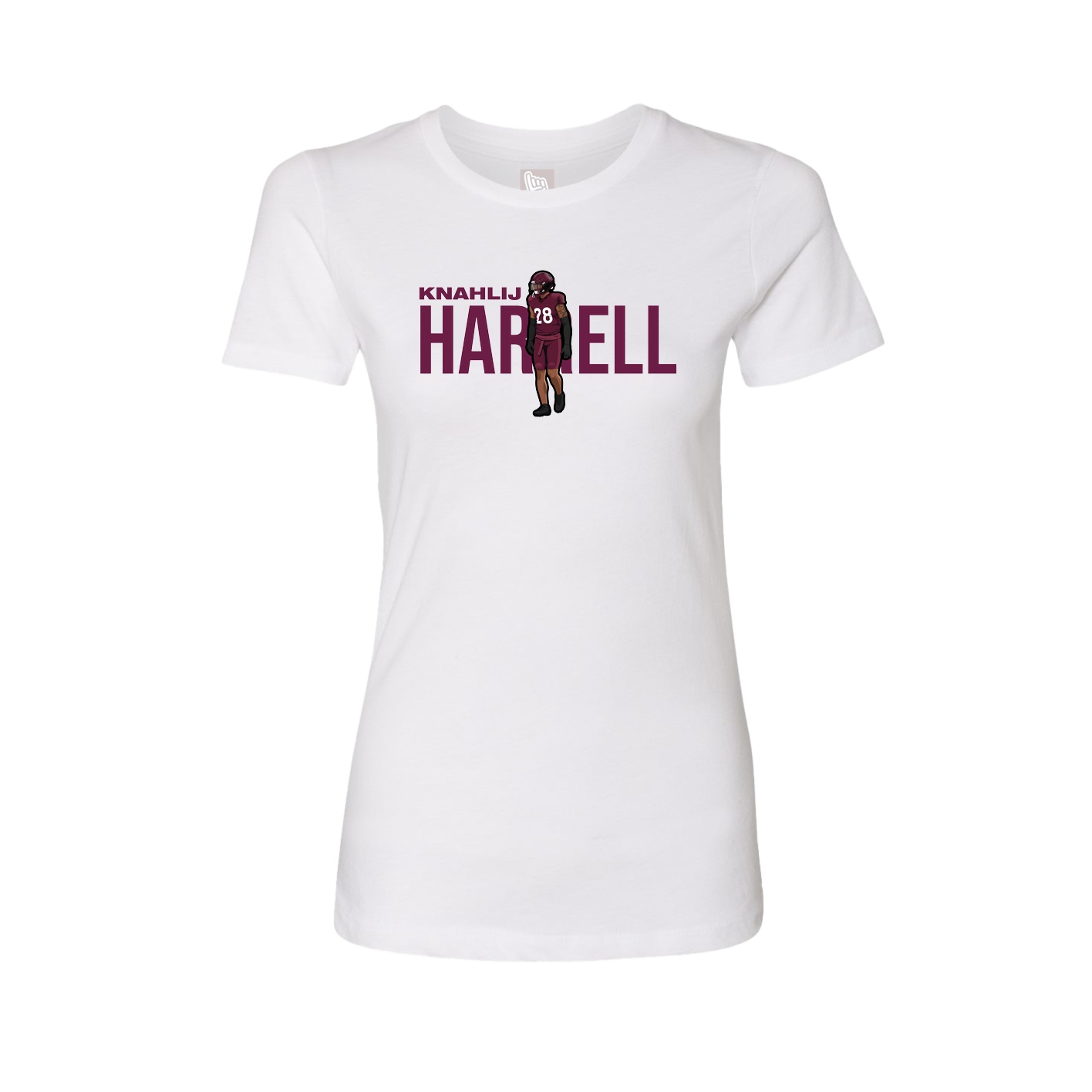 Fitted Women's Tee — Player Name in White
