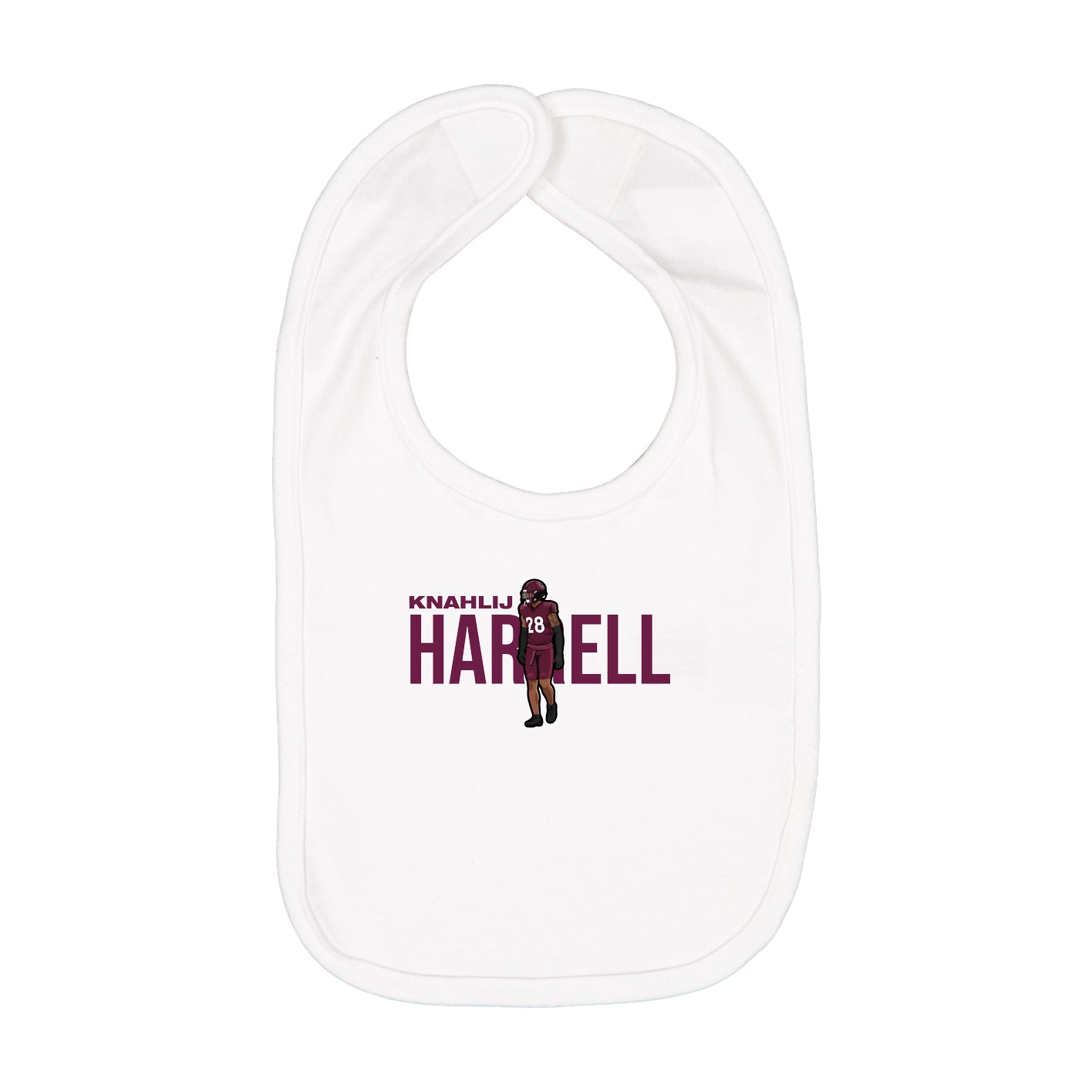 Infant Bib — Player Name in White