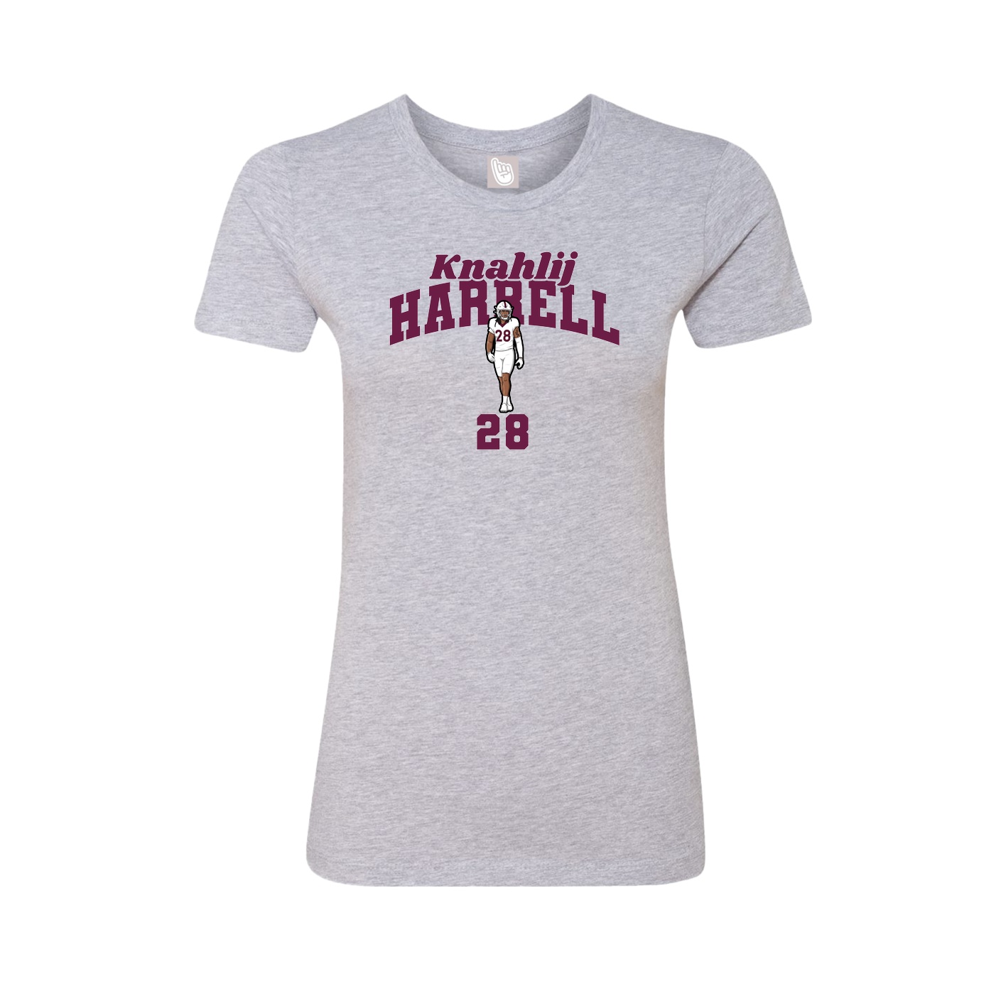 Fitted Women's Tee — Signature Arch in Grey