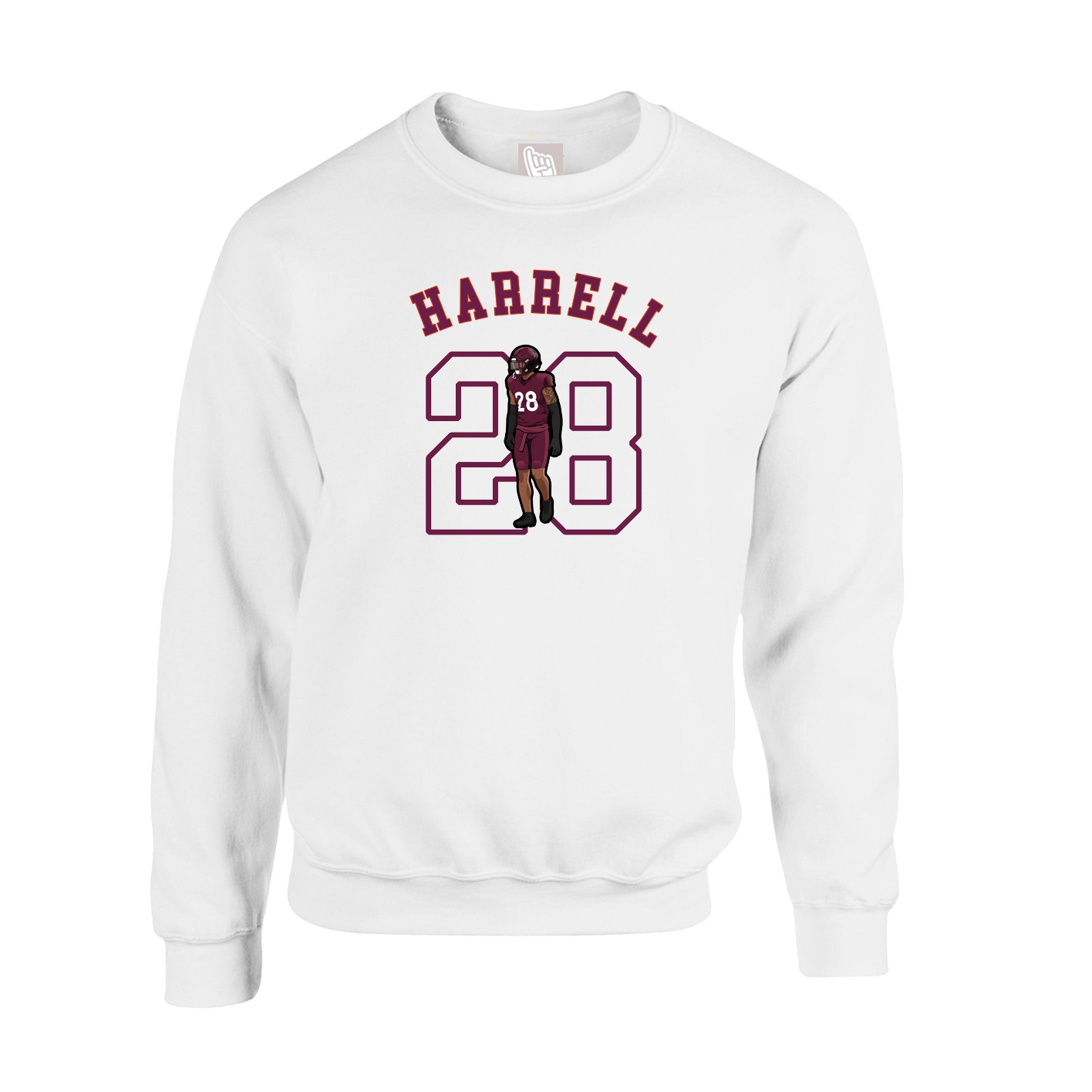 Fleece Crew — Shirsey Arch in White