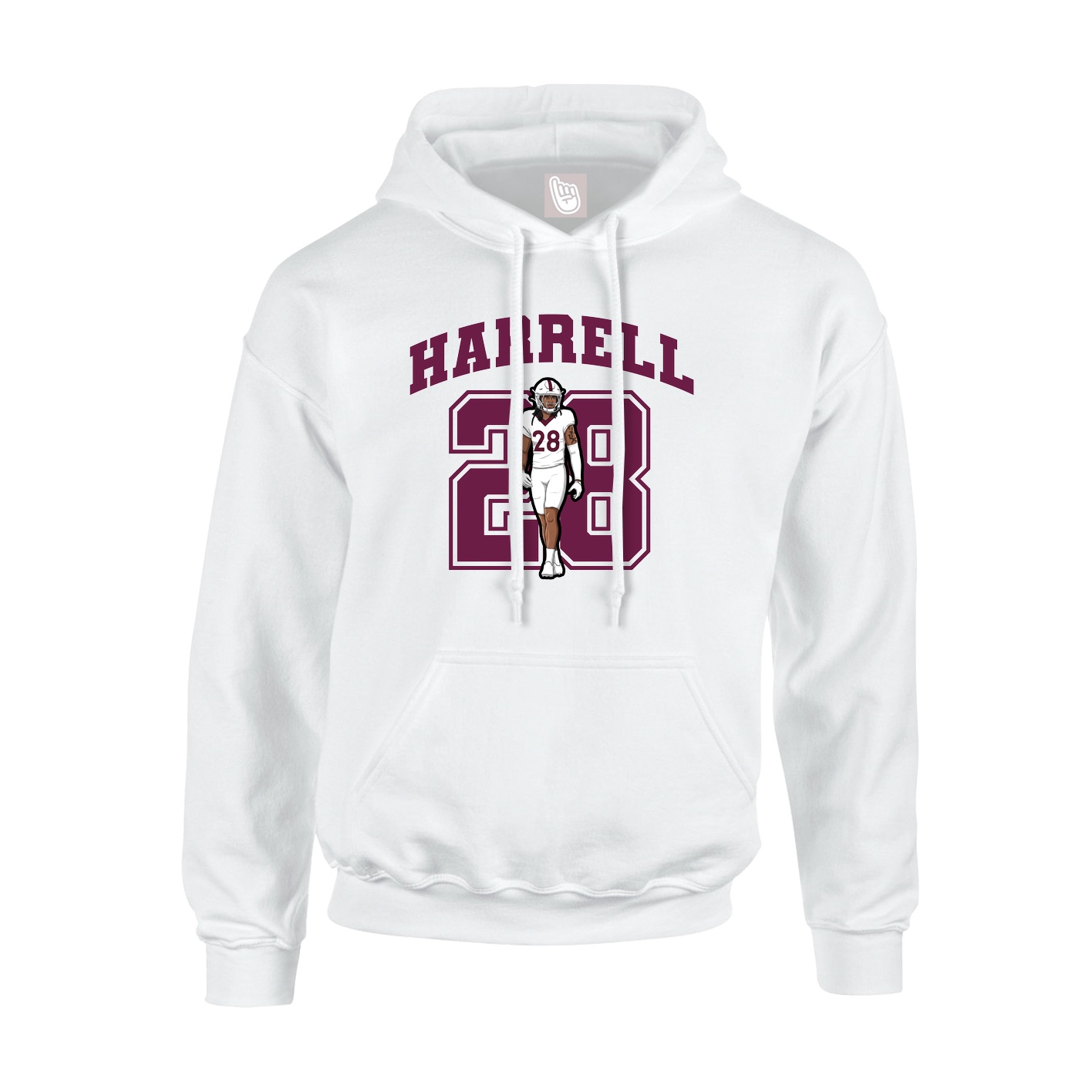 Hoodie — Number in White