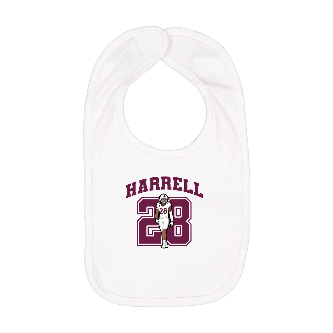 Infant Bib — Number in White