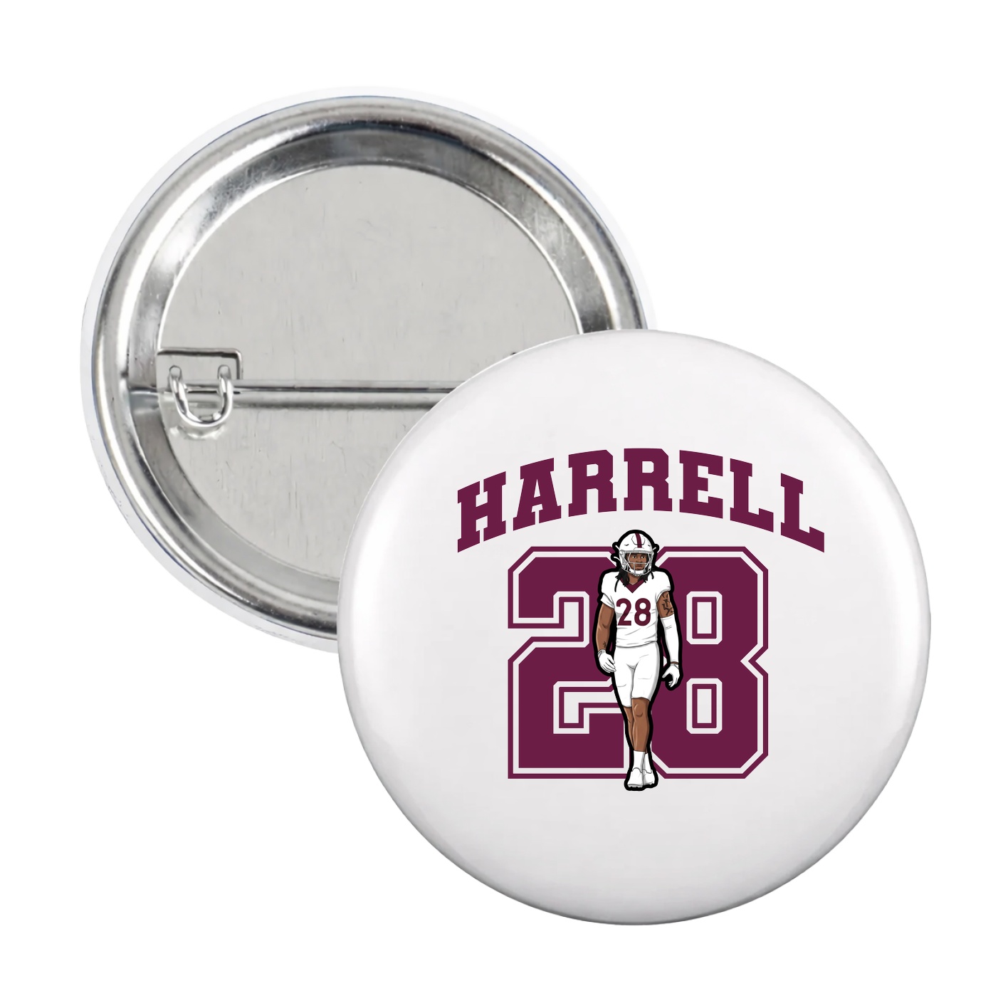Game Day Button — Number in White
