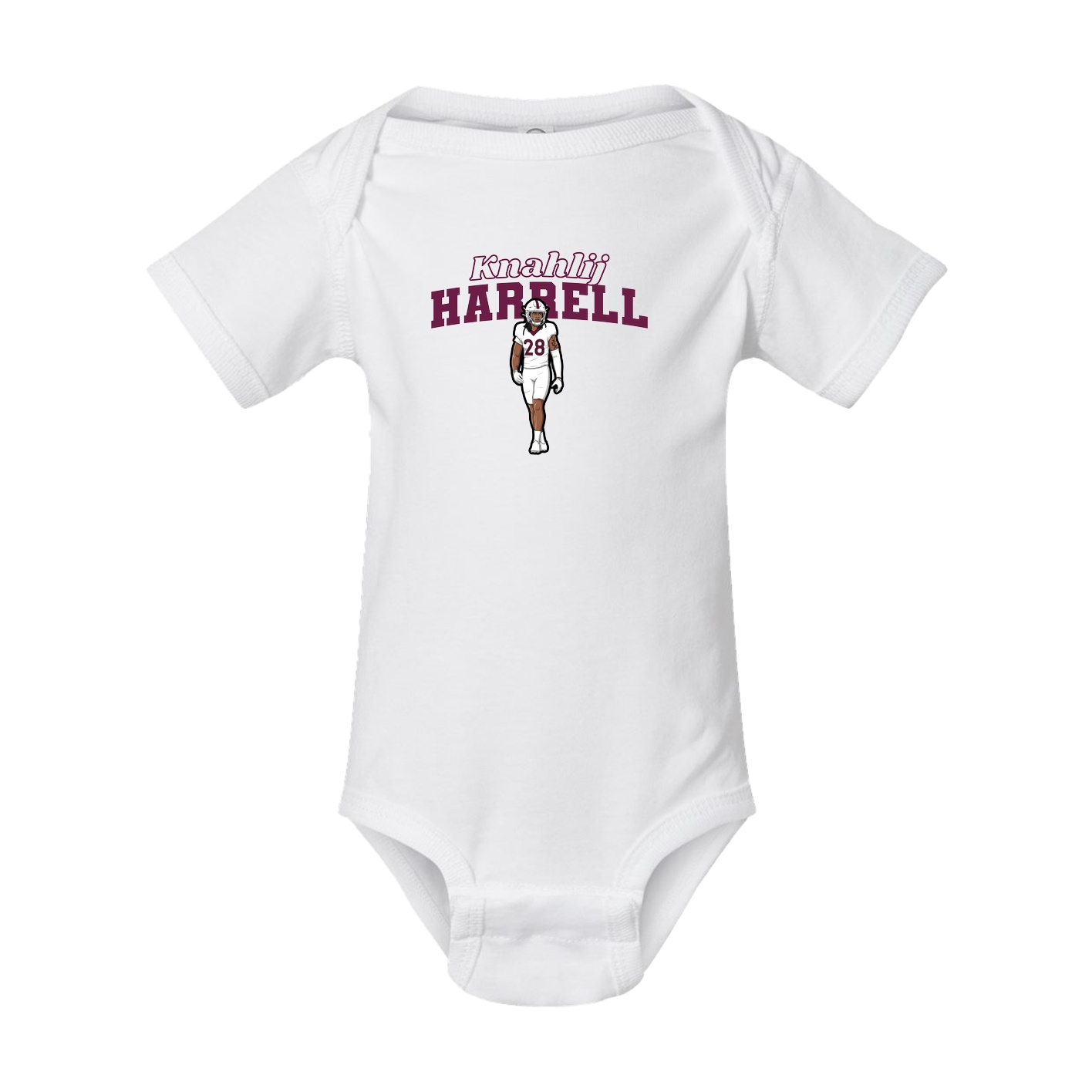 Baby Onesie — Name Arch in White