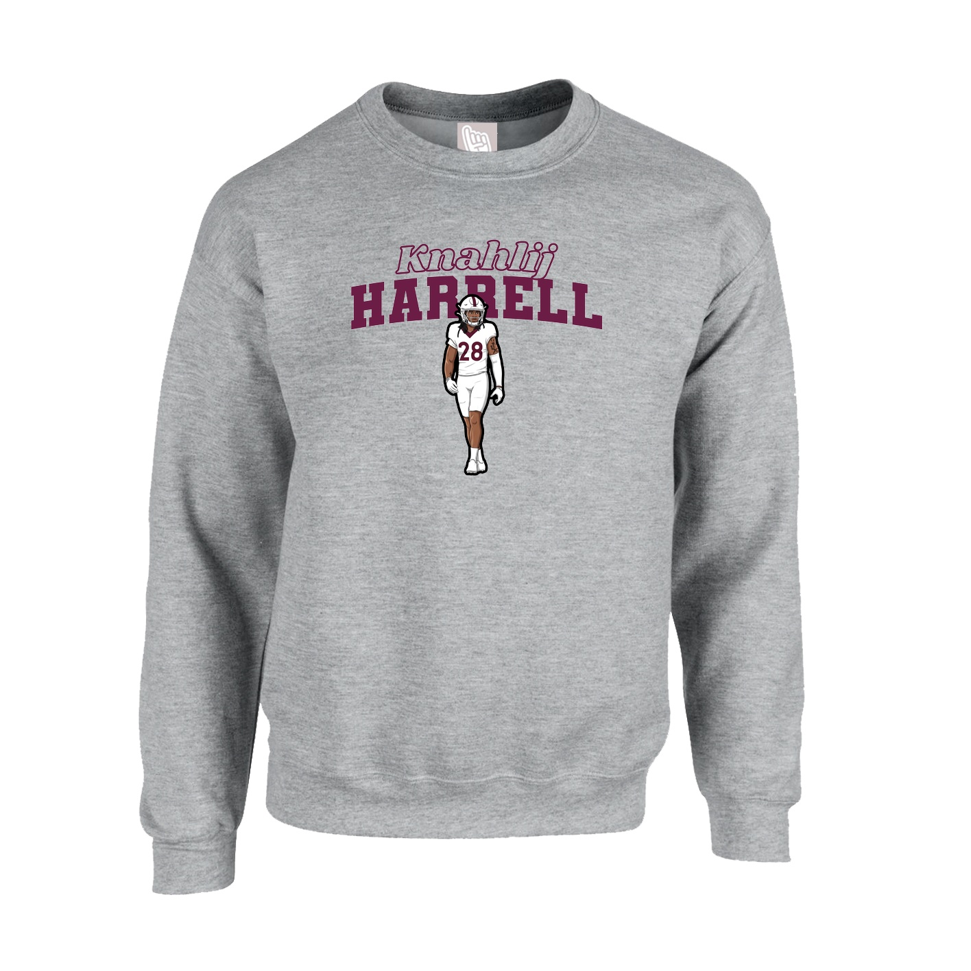 Fleece Crew — Name Arch in Grey