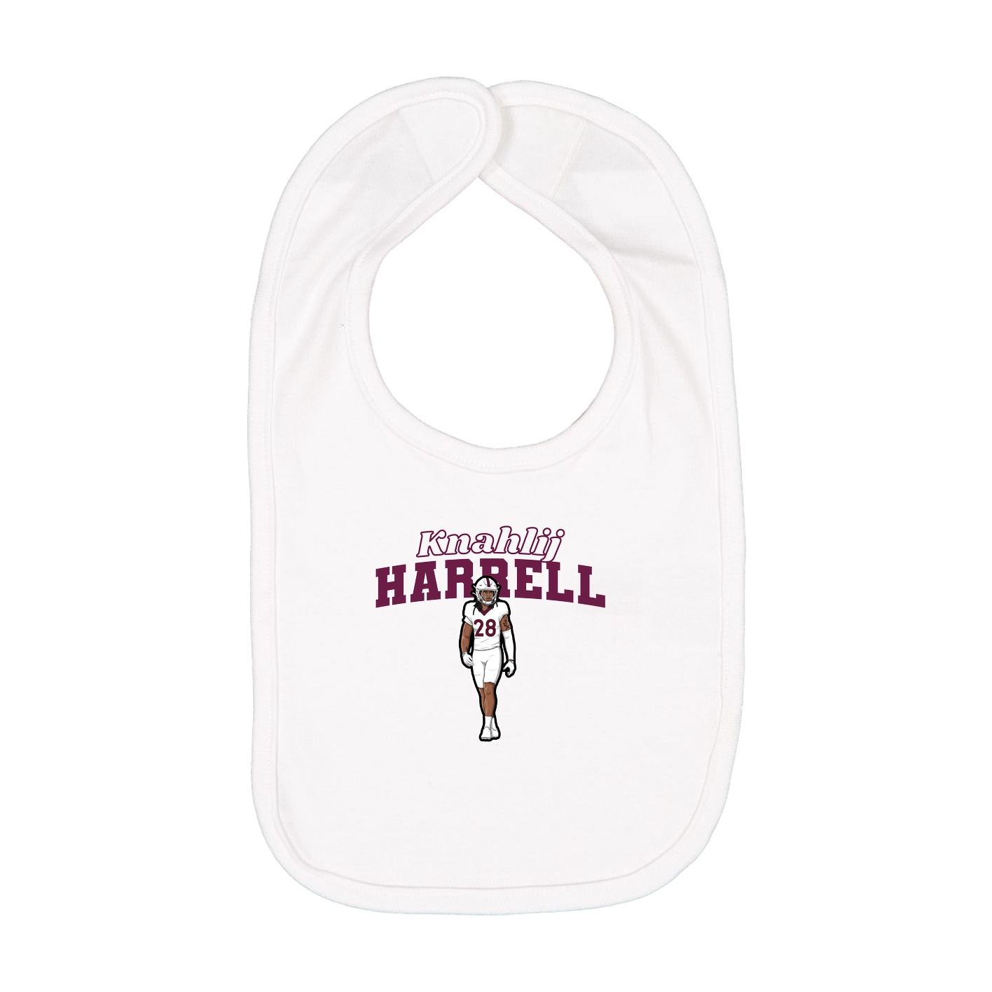 Infant Bib — Name Arch in White