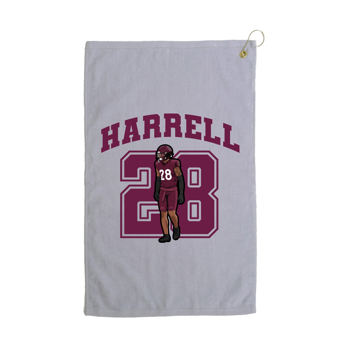 Golf Towel — Number in Grey