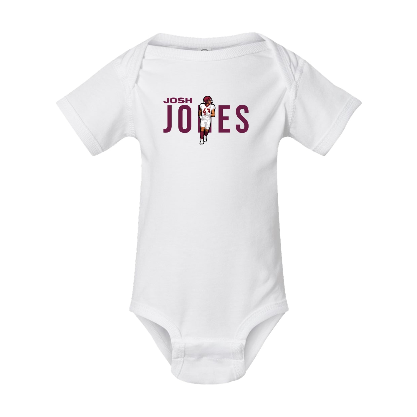 Baby Onesie — Player Name in White