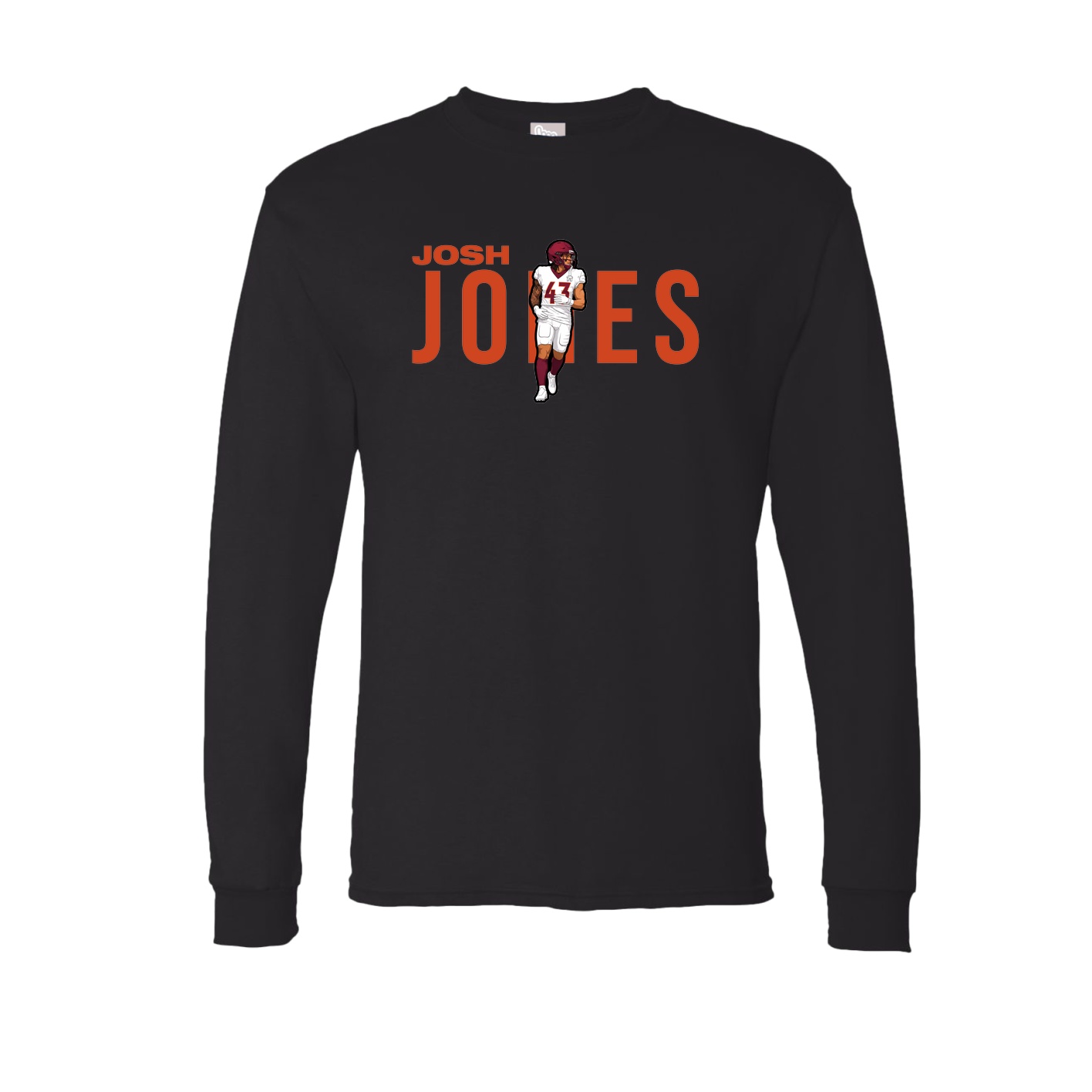 Long Sleeve Tee — Player Name in Black