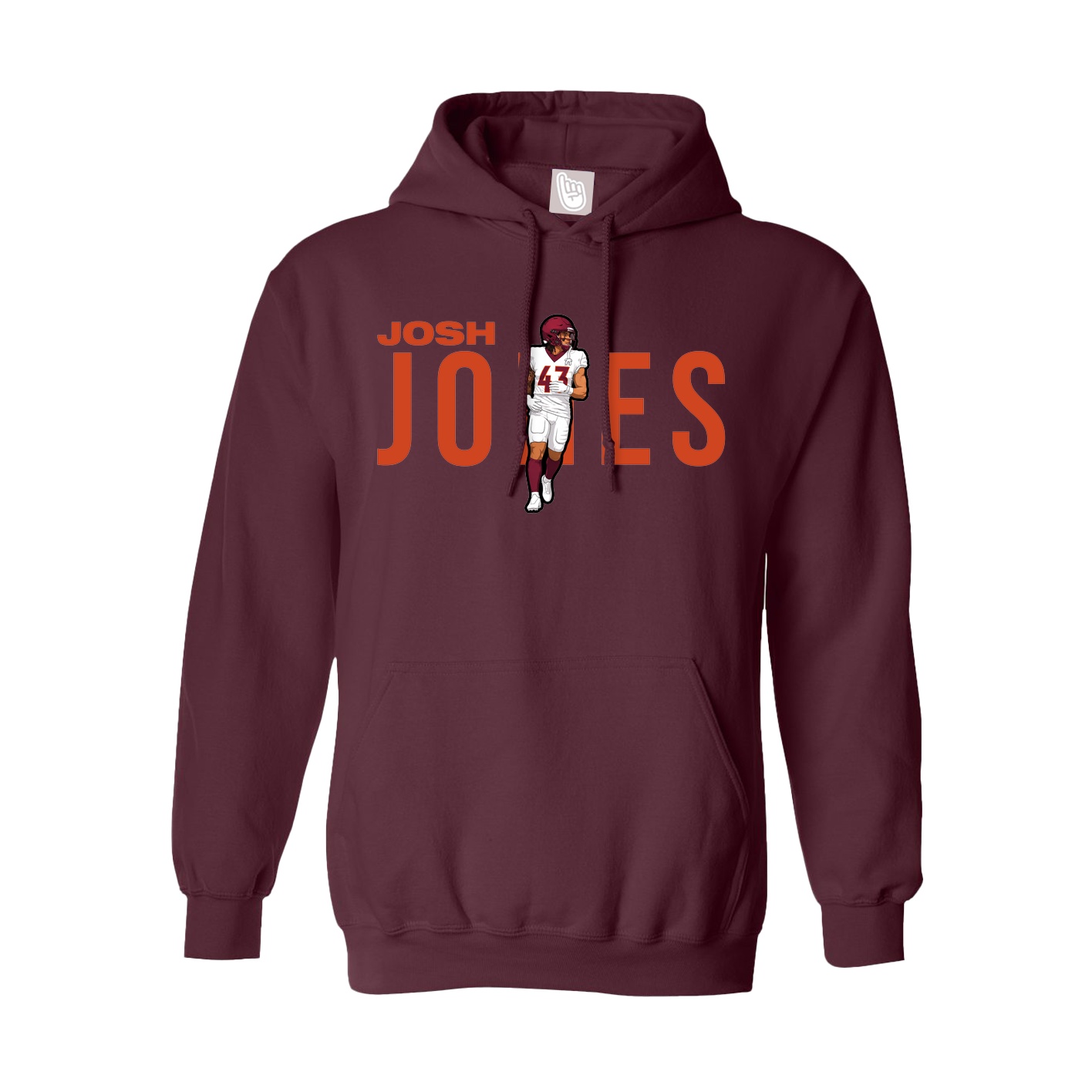 Youth Hoodie — Player Name in Maroon