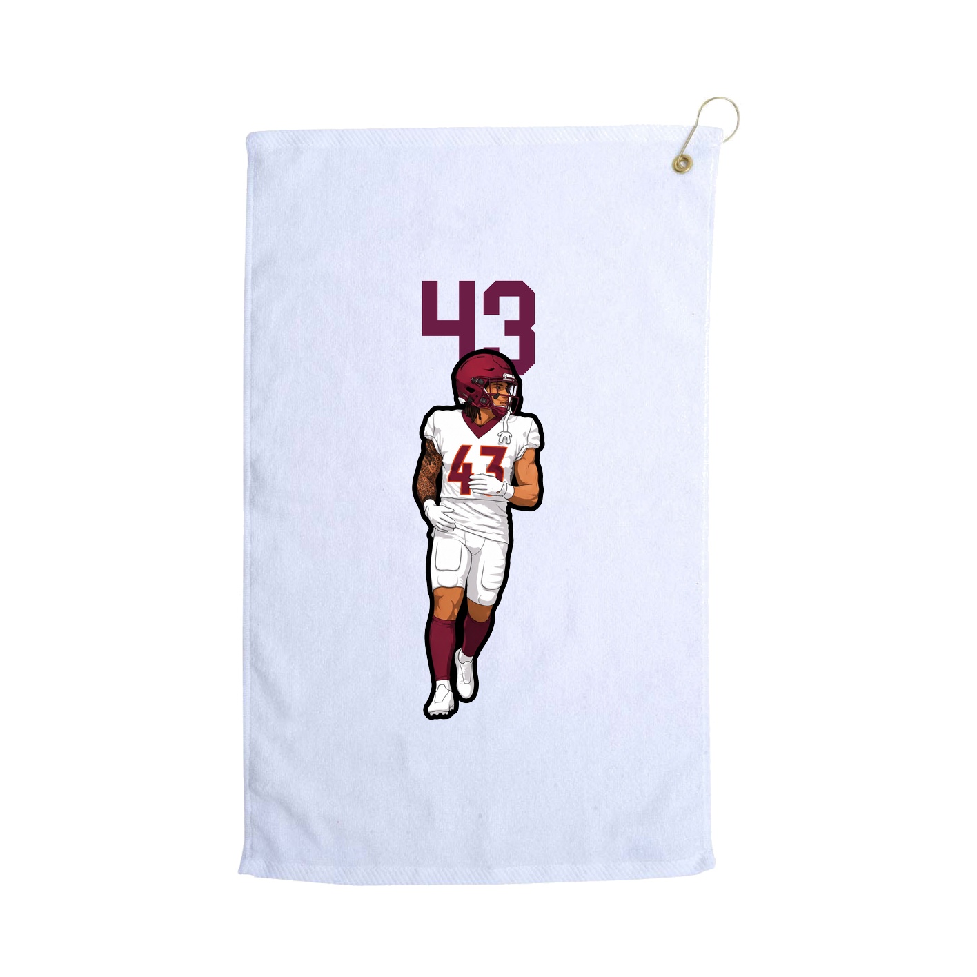 Golf Towel — Number Top in White
