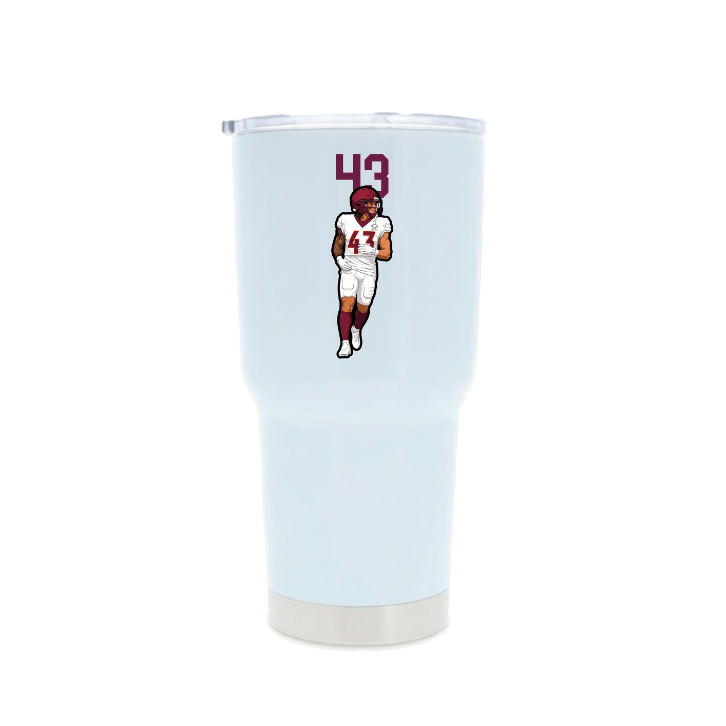 30oz Stainless Steel Tumbler — Number Top in White