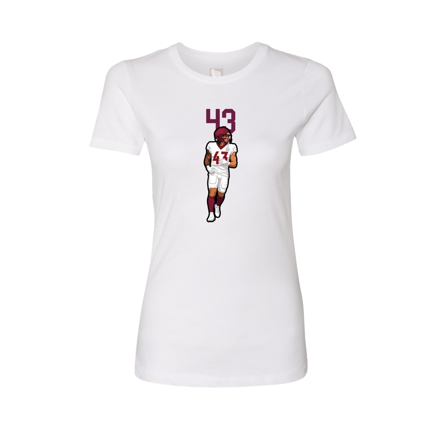 Fitted Women's Tee — Number Top in White