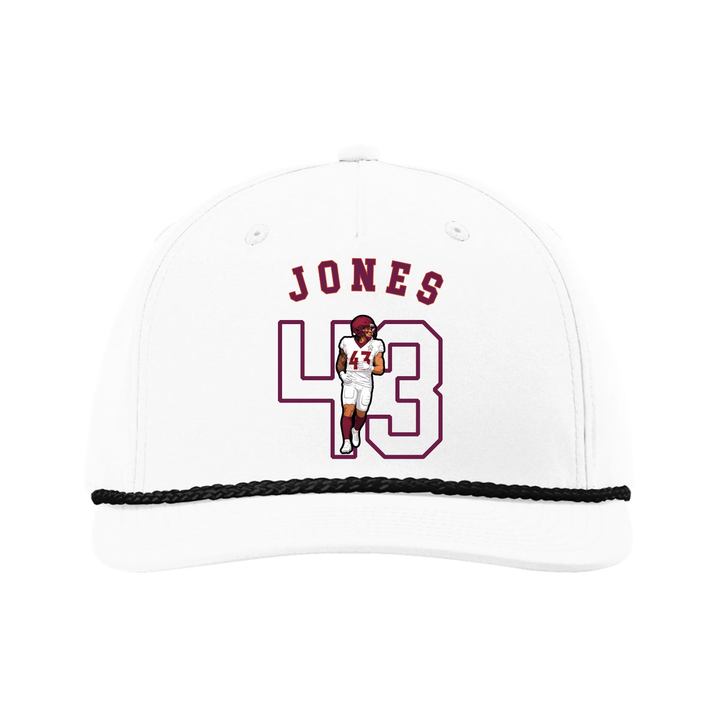 Five-Panel Classic Rope Cap — Shirsey Arch in White
