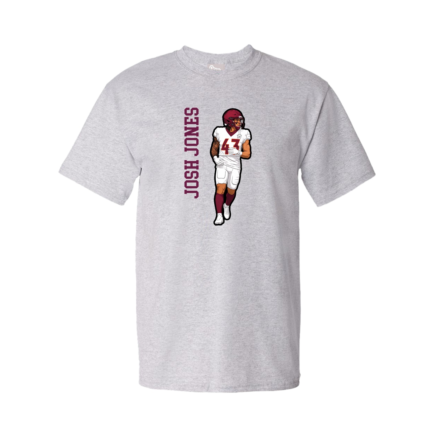 Tee — Name Vertical in Grey