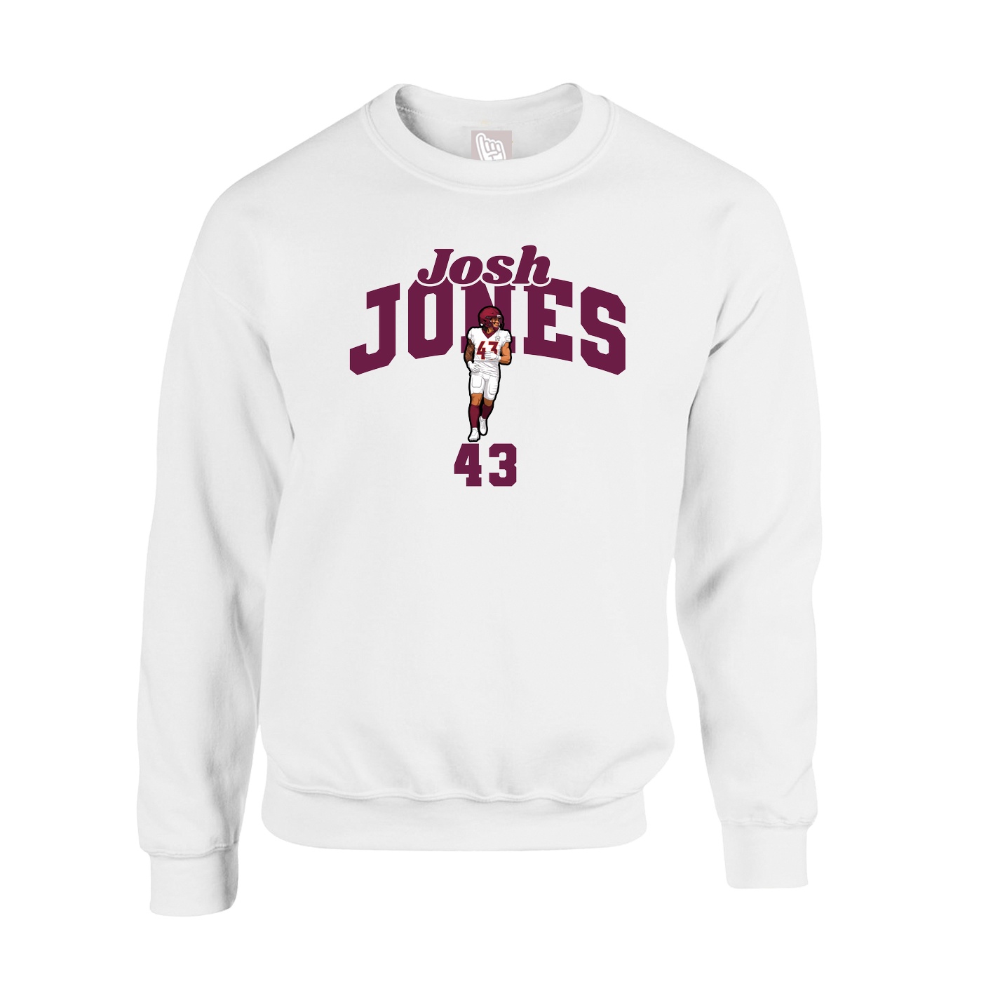 Fleece Crew — Signature Arch in White
