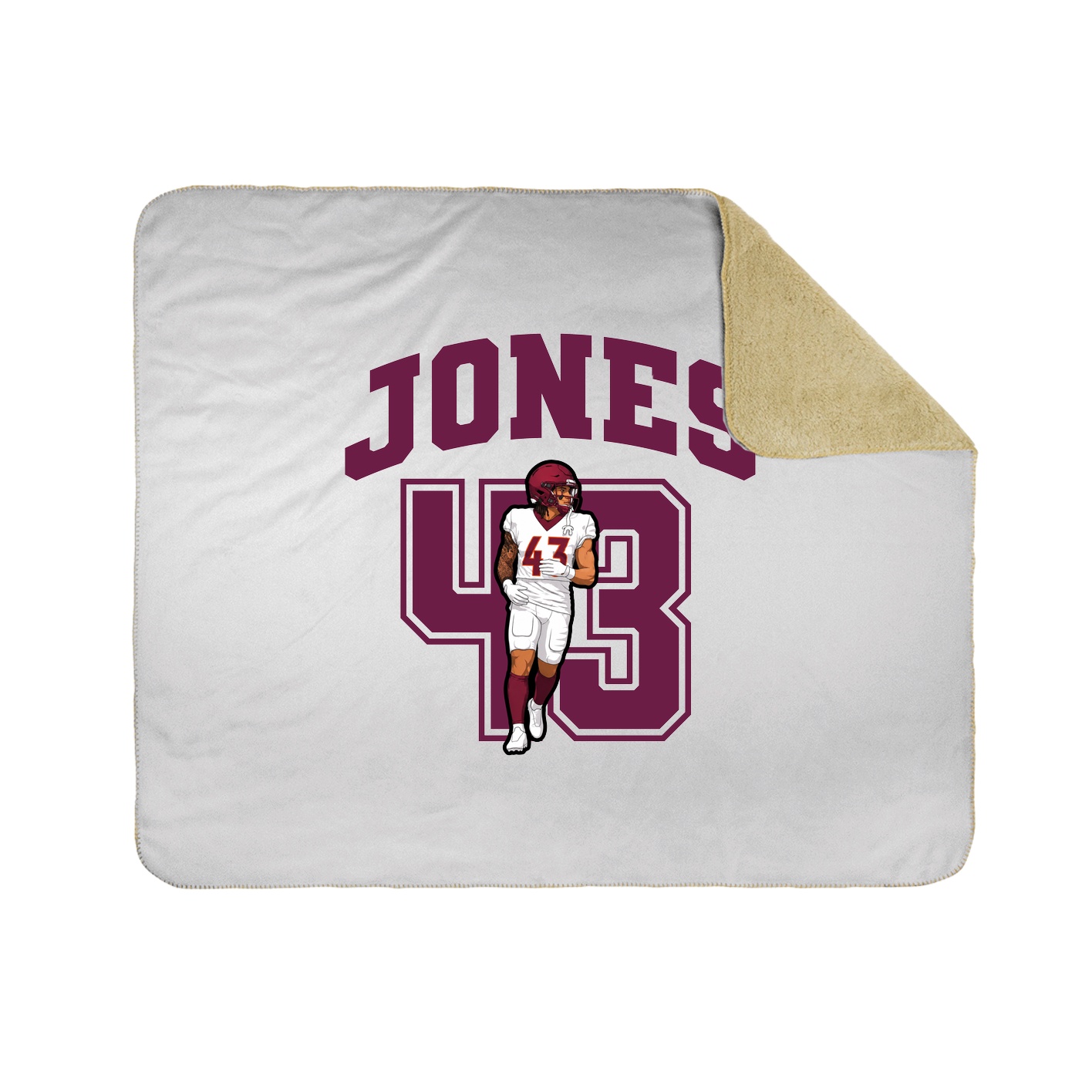 Throw Blanket — Number in White