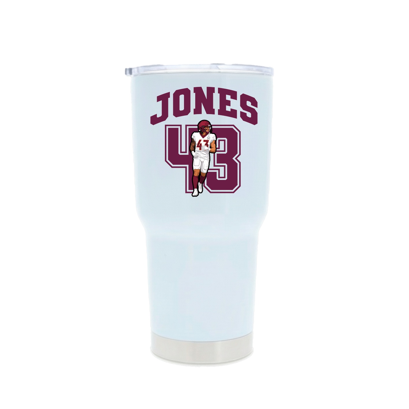 30oz Stainless Steel Tumbler — Number in White