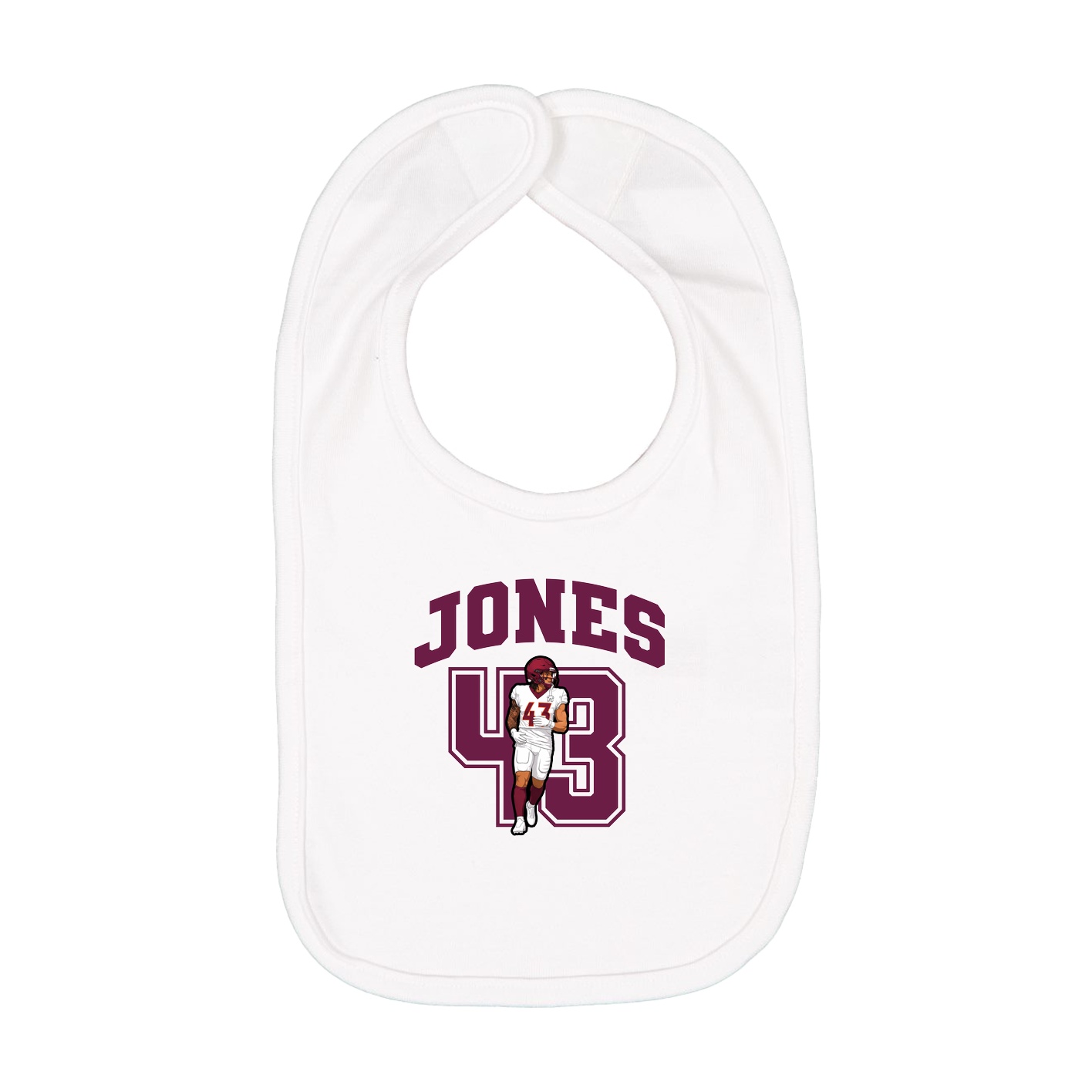 Infant Bib — Number in White