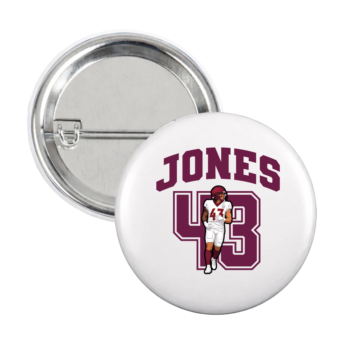 Game Day Button — Number in White