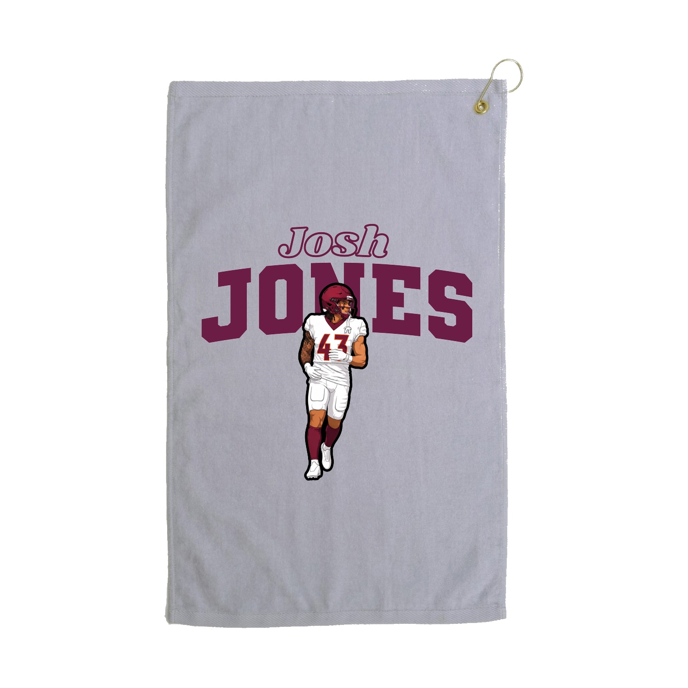 Golf Towel — Name Arch in Grey