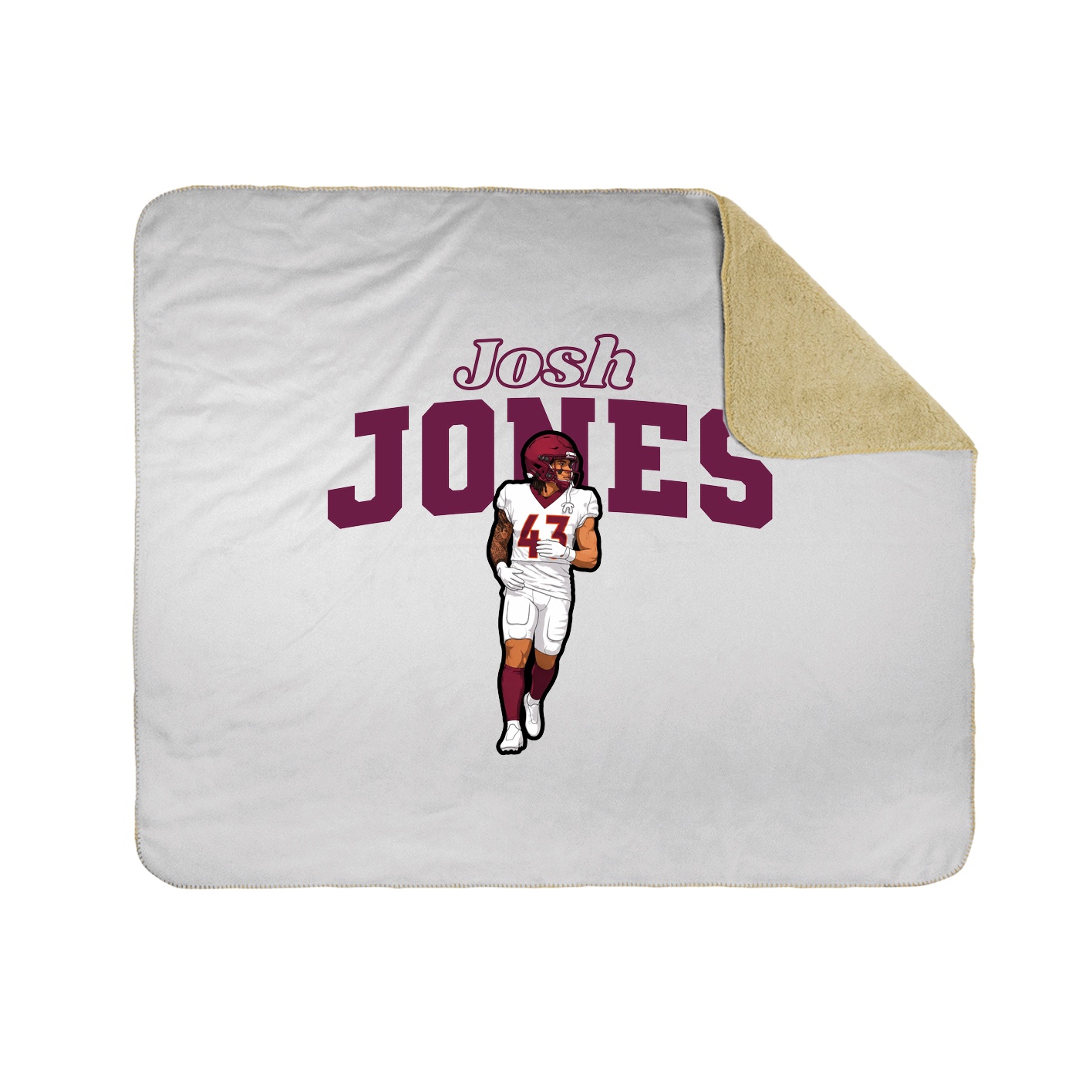 Throw Blanket — Name Arch in White