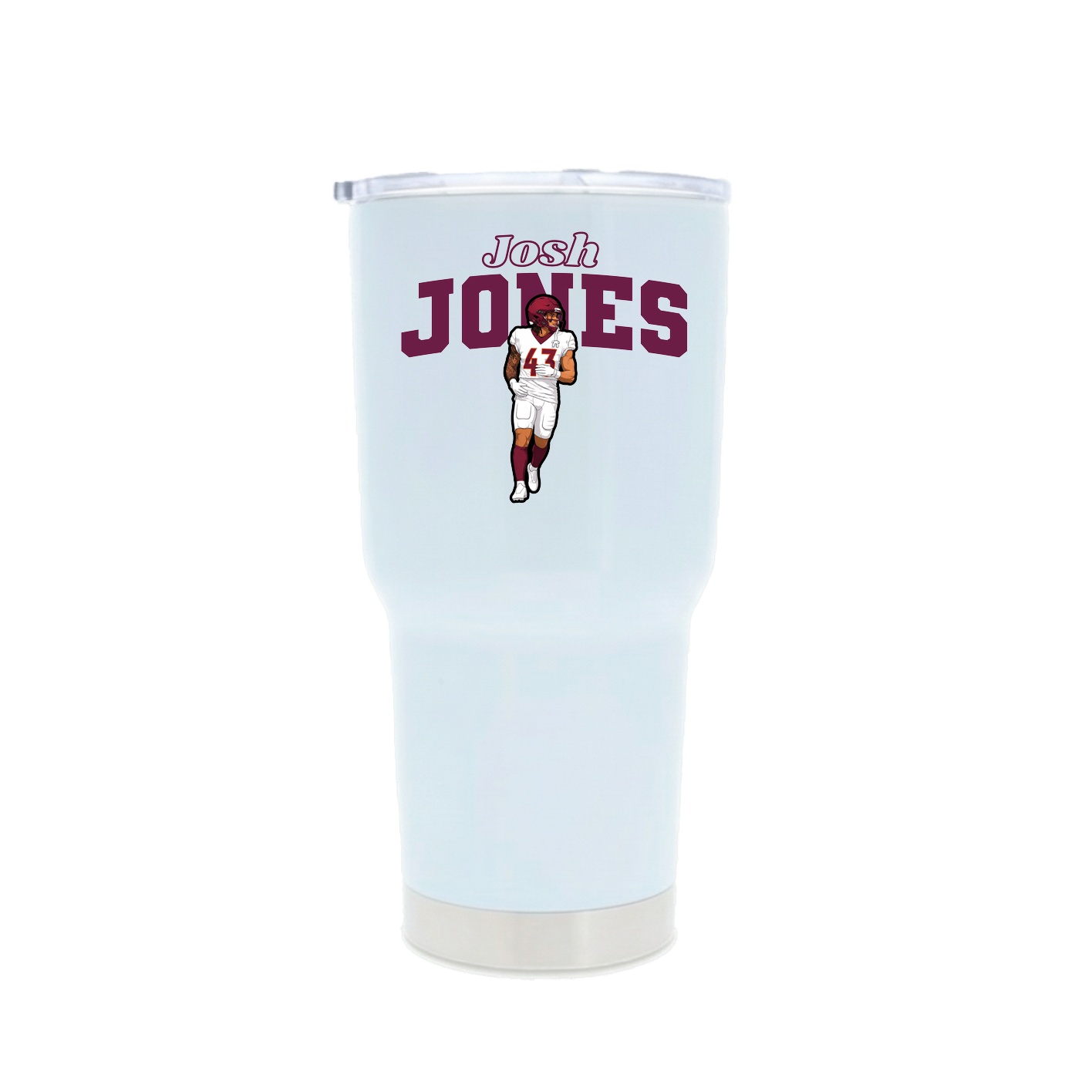 30oz Stainless Steel Tumbler — Name Arch in White