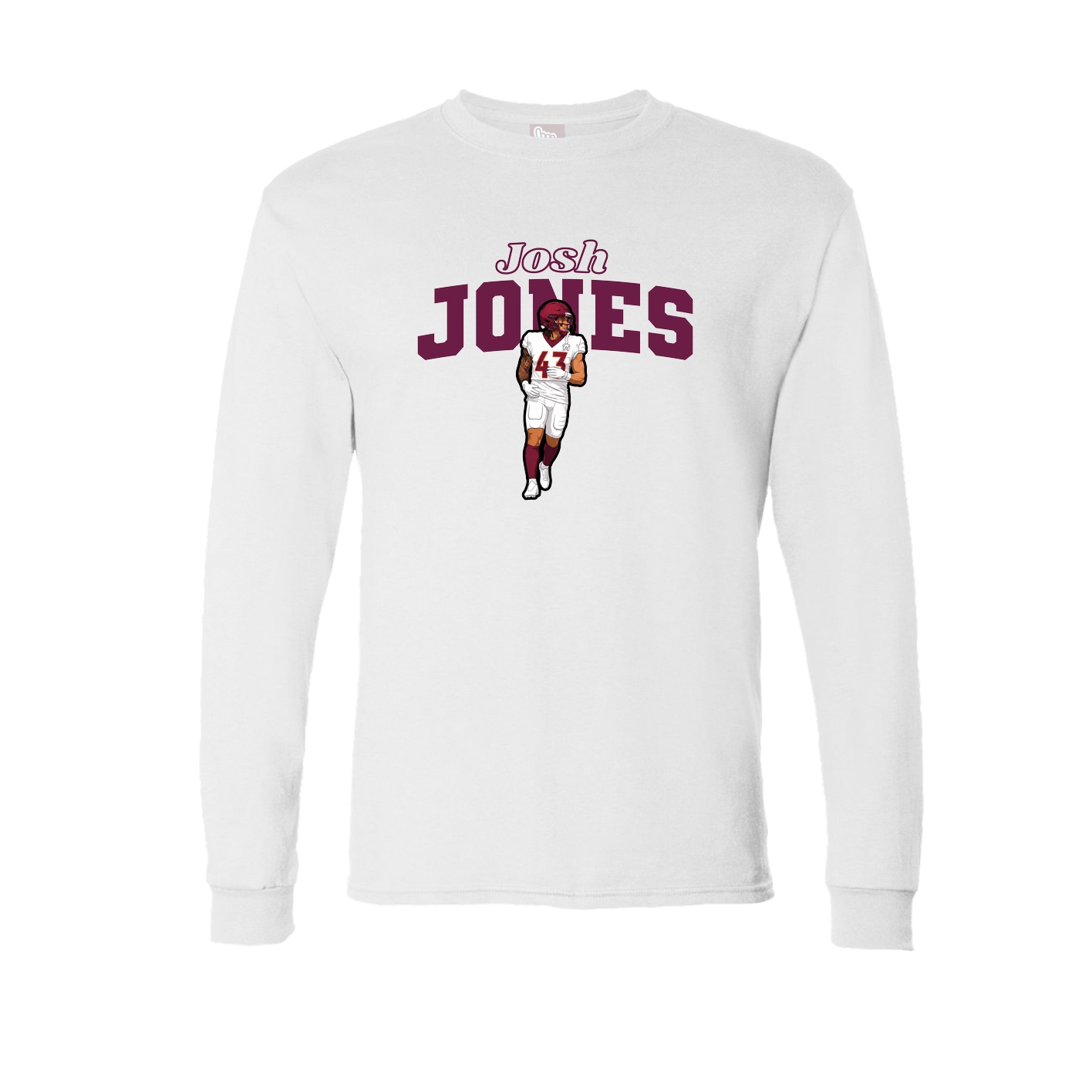 Long Sleeve Tee — Name Arch in White