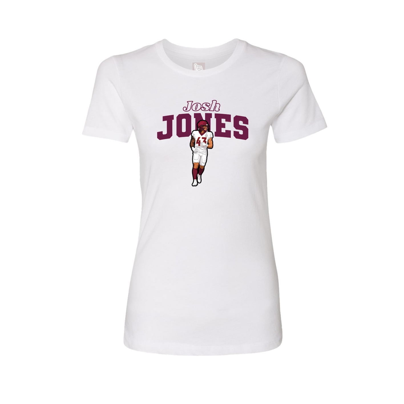 Fitted Women's Tee — Name Arch in White