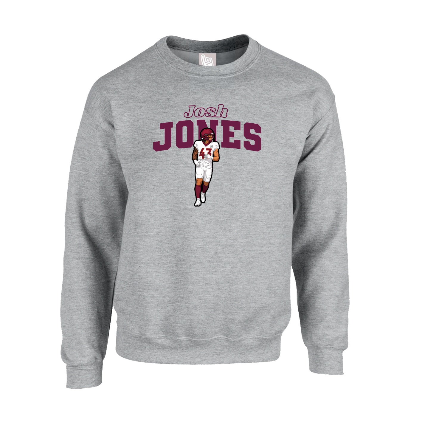 Fleece Crew — Name Arch in Grey