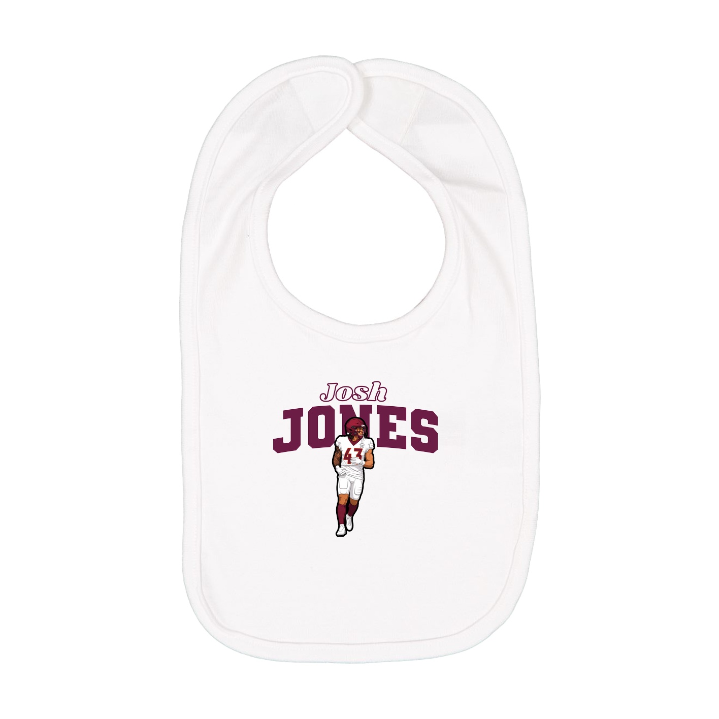 Infant Bib — Name Arch in White