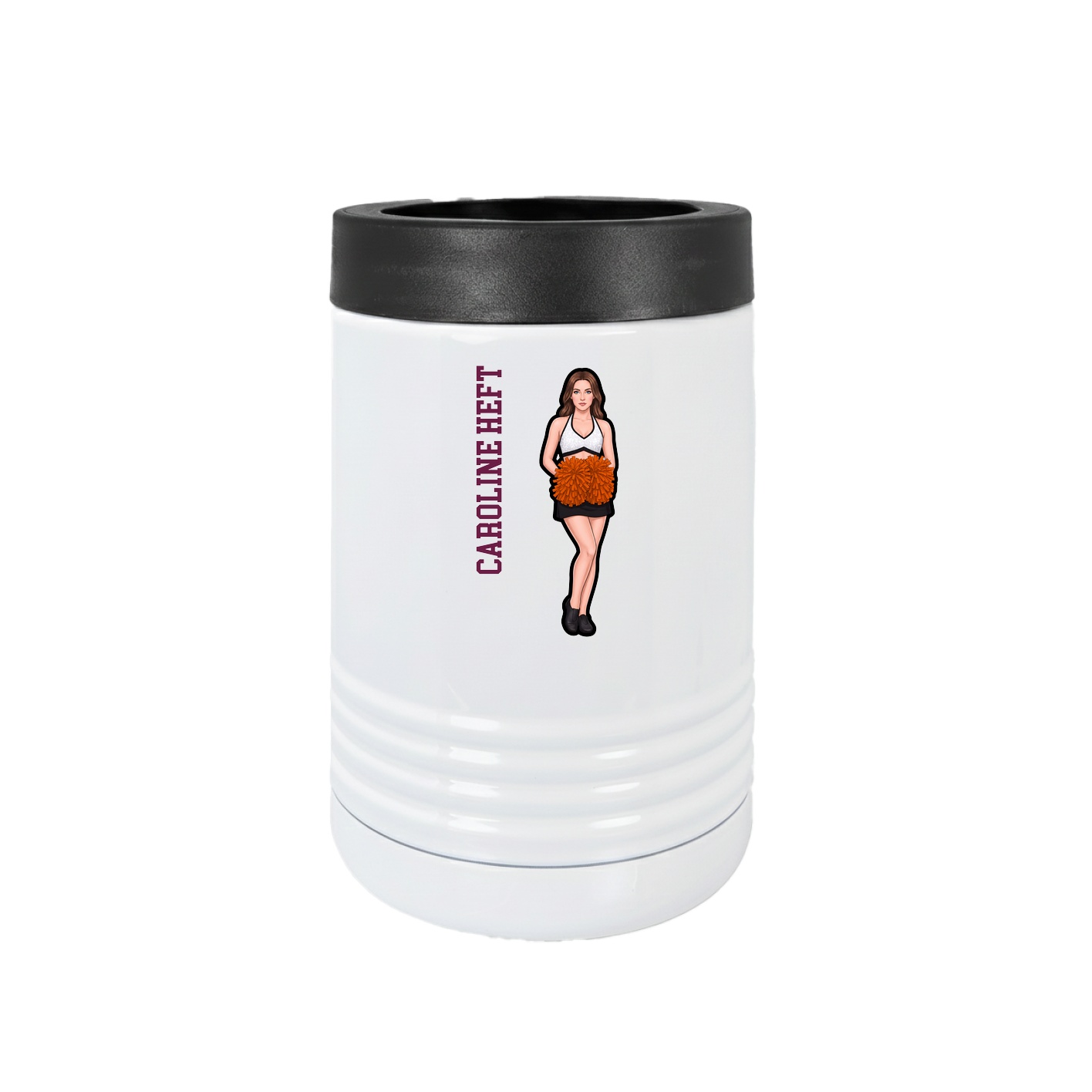 Beverage Holder — Name Vertical in White