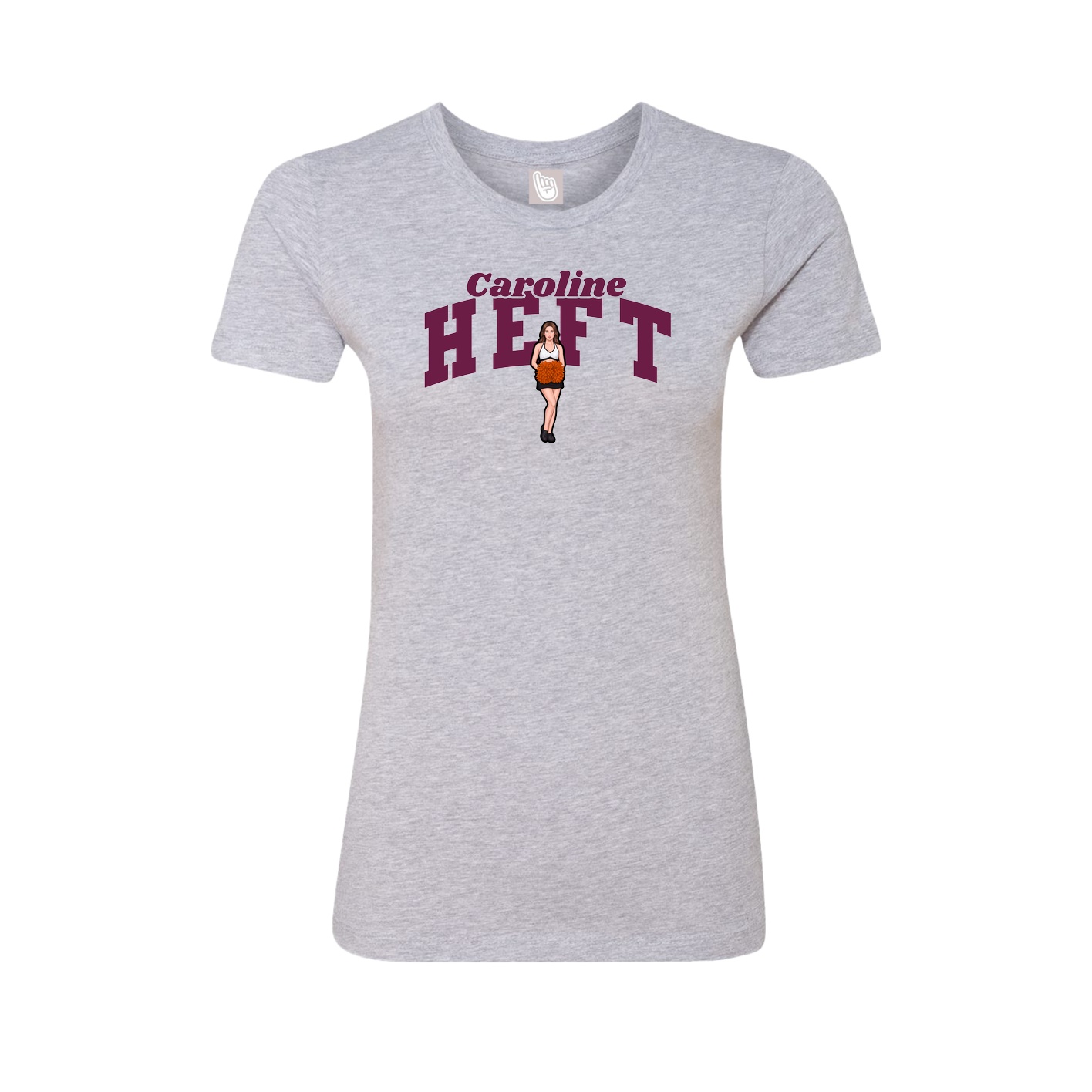 Fitted Women's Tee — Signature Arch in Grey
