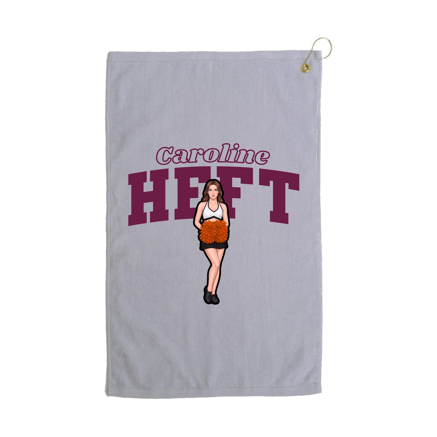 Golf Towel — Name Arch in Grey