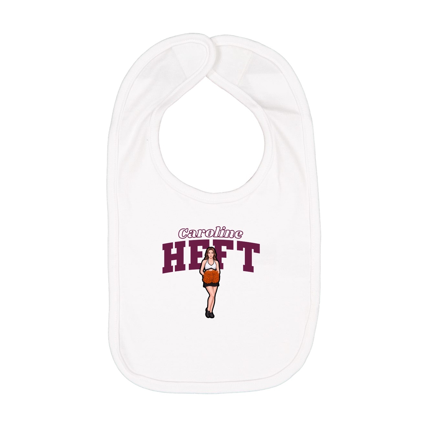 Infant Bib — Name Arch in White