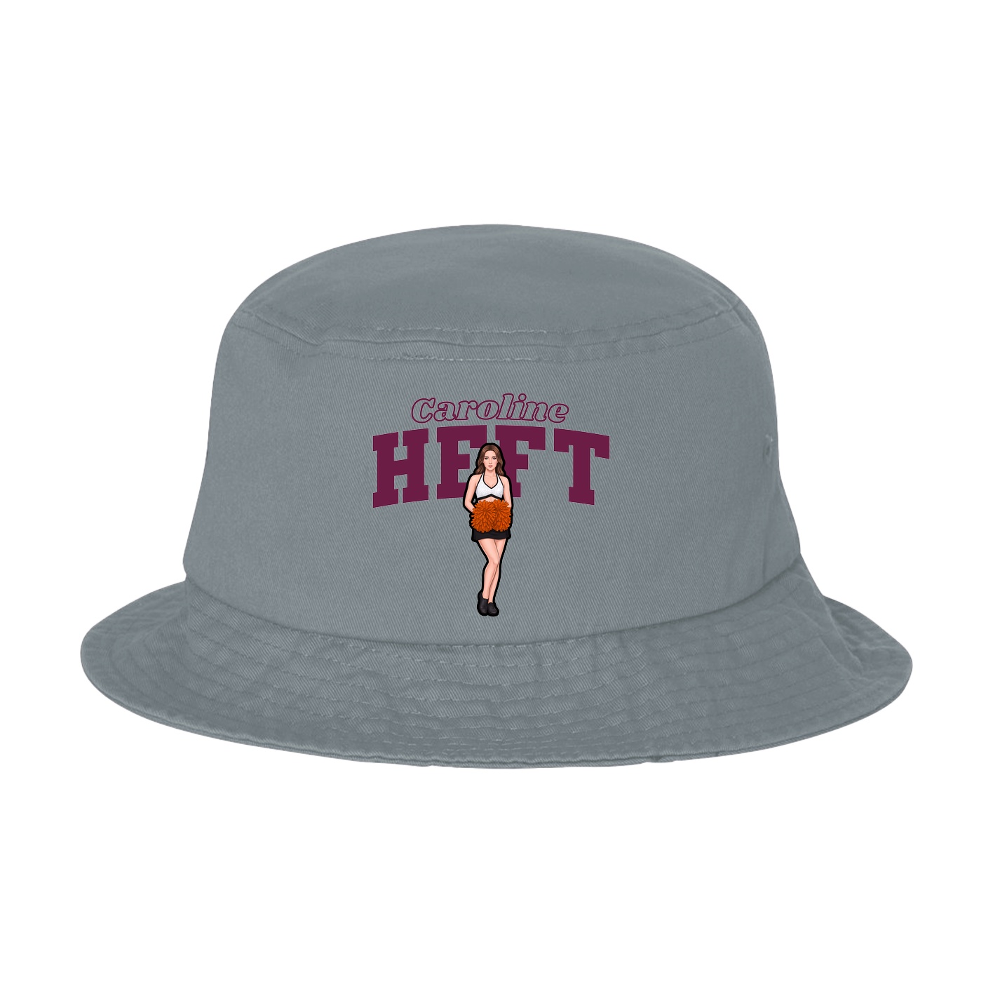 Bucket Cap — Name Arch in Grey