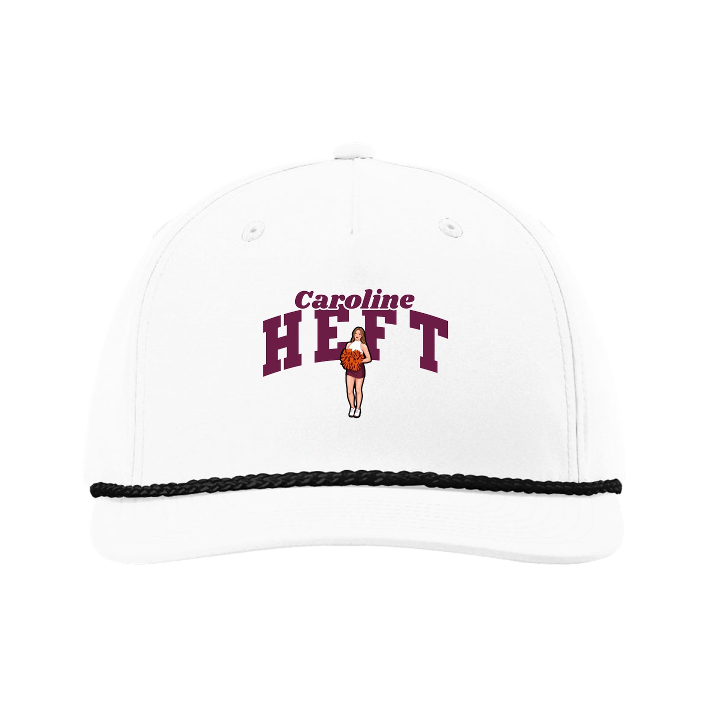Five-Panel Classic Rope Cap — Signature Arch in White