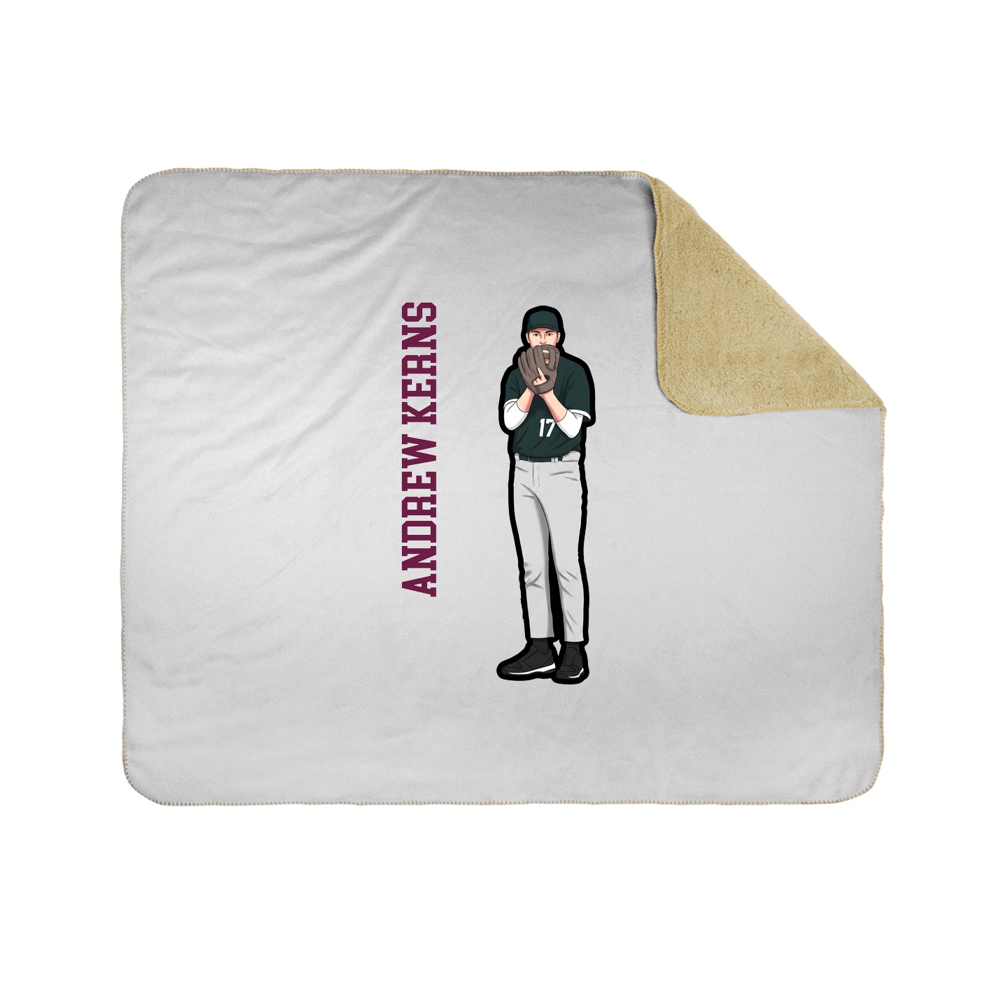 Throw Blanket — Name Vertical in White