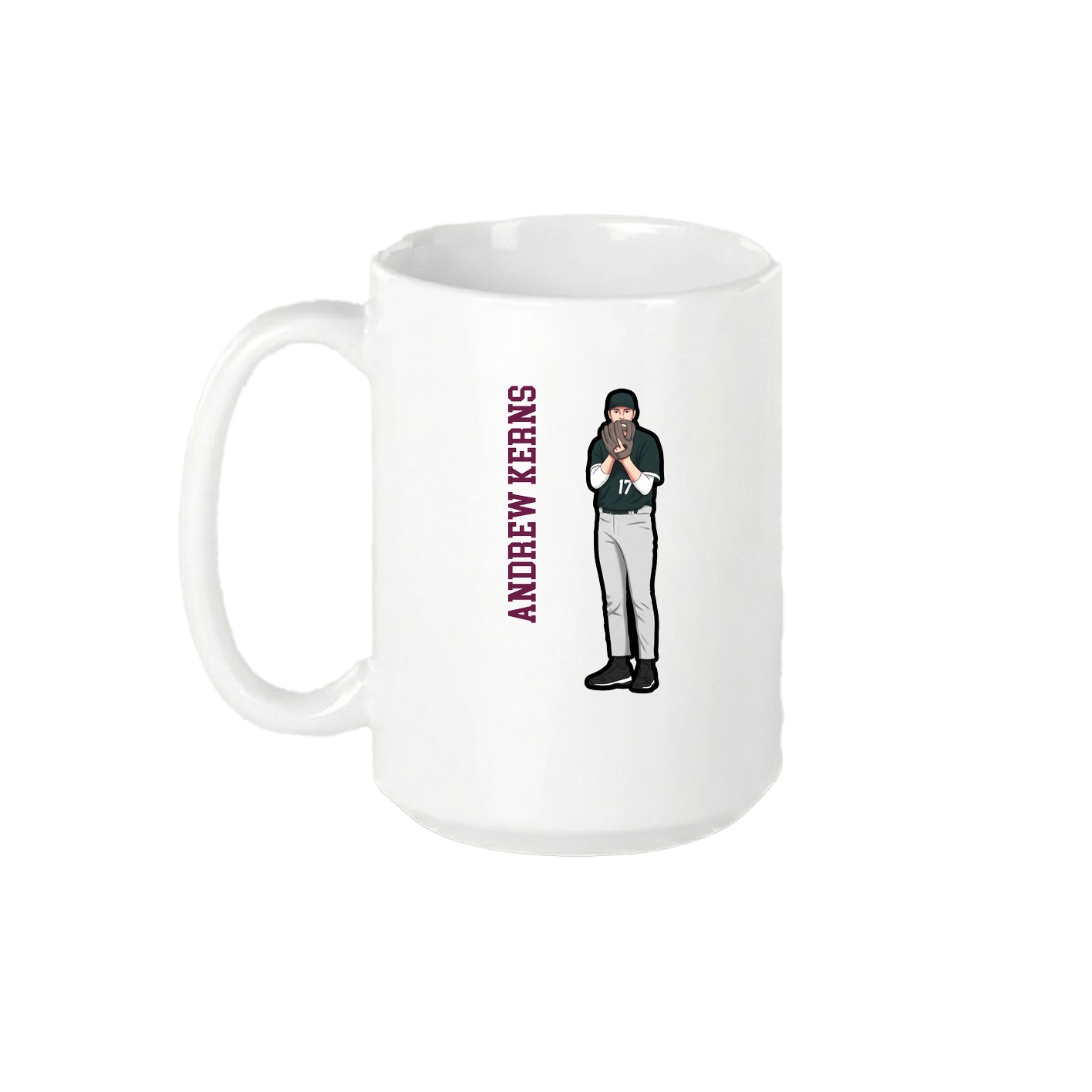 15oz Coffee Mug — Name Vertical in White