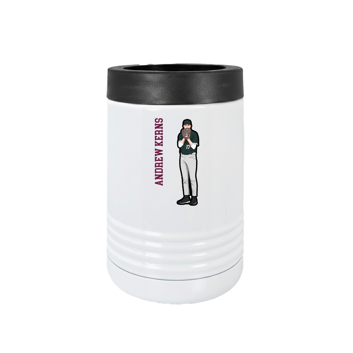 Beverage Holder — Name Vertical in White